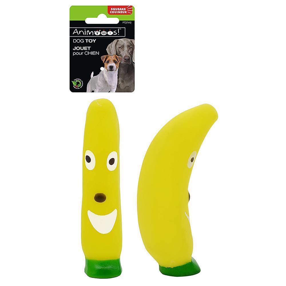 Animooos Squeaky Banana Dog Toy