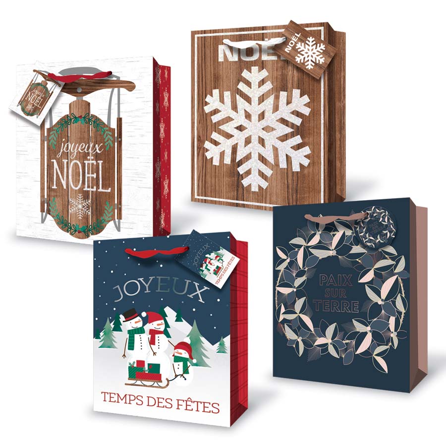 Christmas Gift Bag - French 7W x9H x4D in VRT