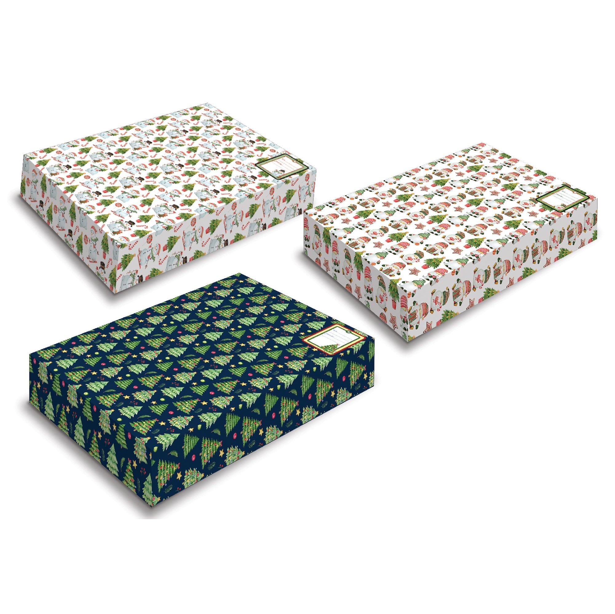 Christmas 3 Foldable Gift Boxes 9.3x1.9x14.75in