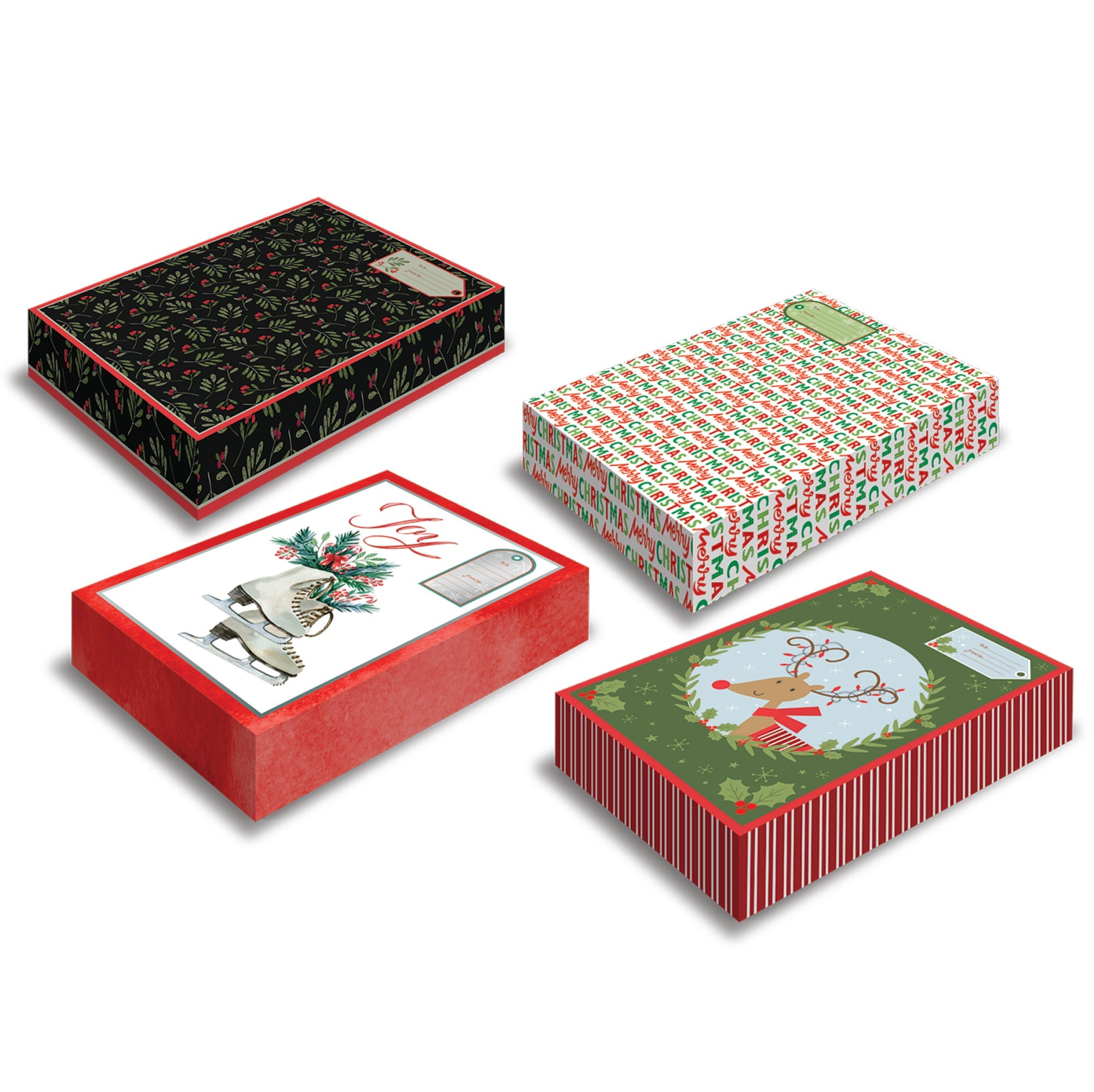 Christmas 4 Foldable Gift Boxes 8x1.2x11in