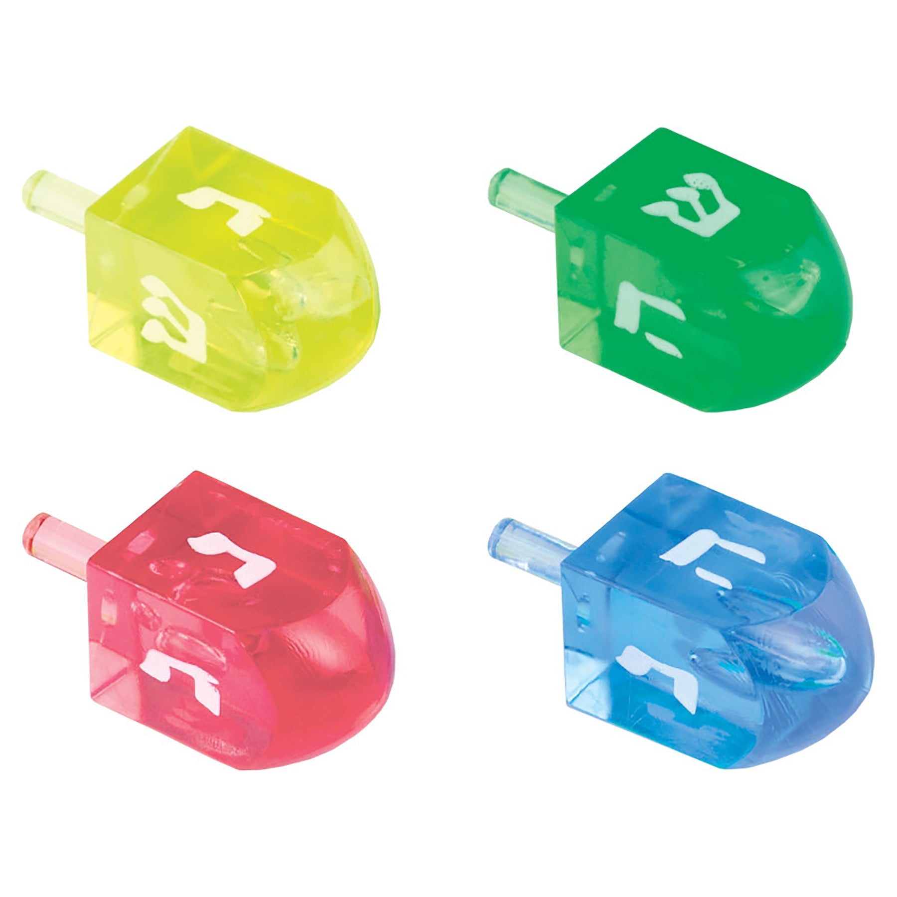 Happy Hanukkah 4pcs Dreidel Game Plastic 1.75x0.75in VRT