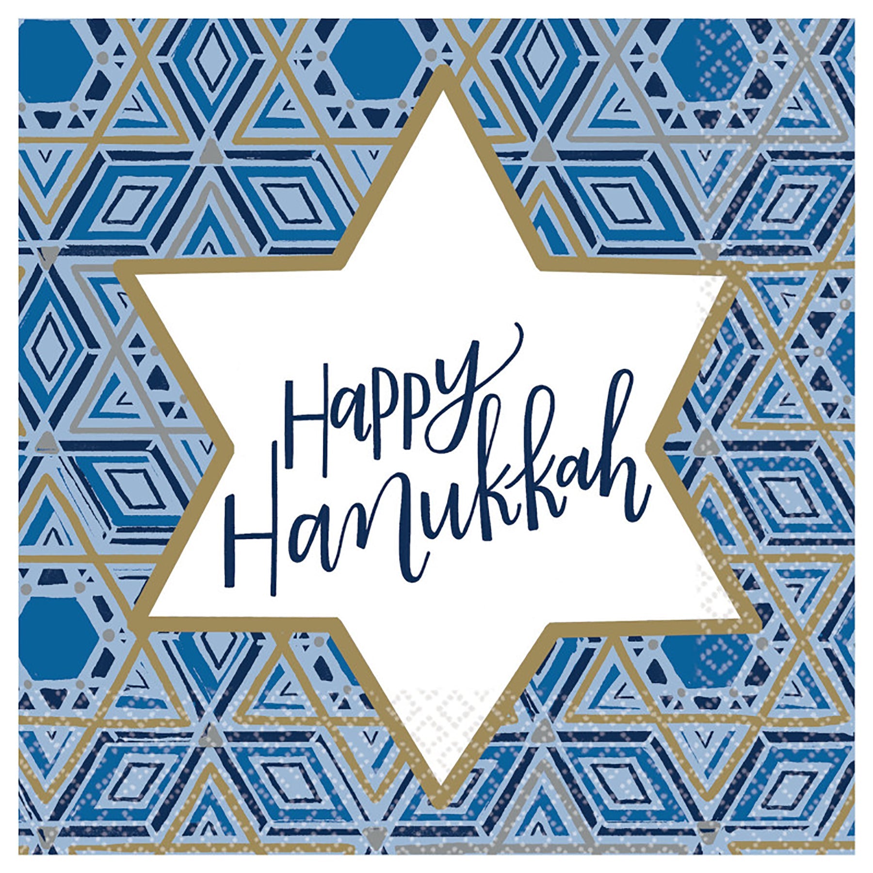 Happy Hanukkah 36 Beverage Napkins 9.75x9.75in