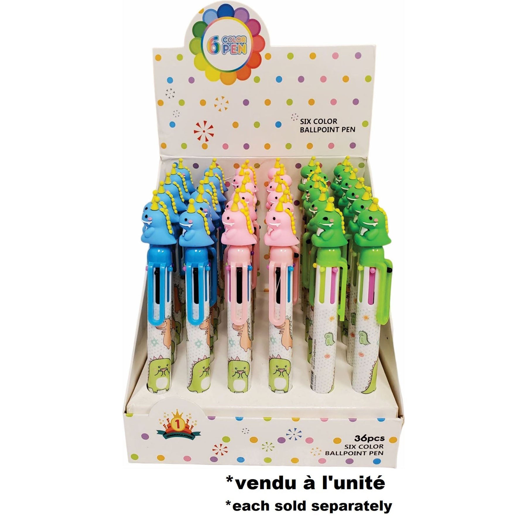 6 in 1 Party Dino Pen 6.5in