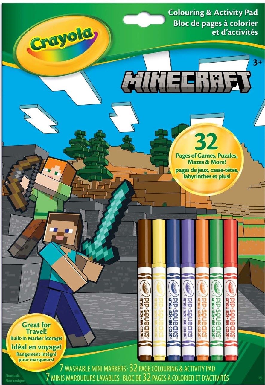 Crayola Minecraft Coloring and Activity Pad with 7 Markers 3+ 7.8x11.5in