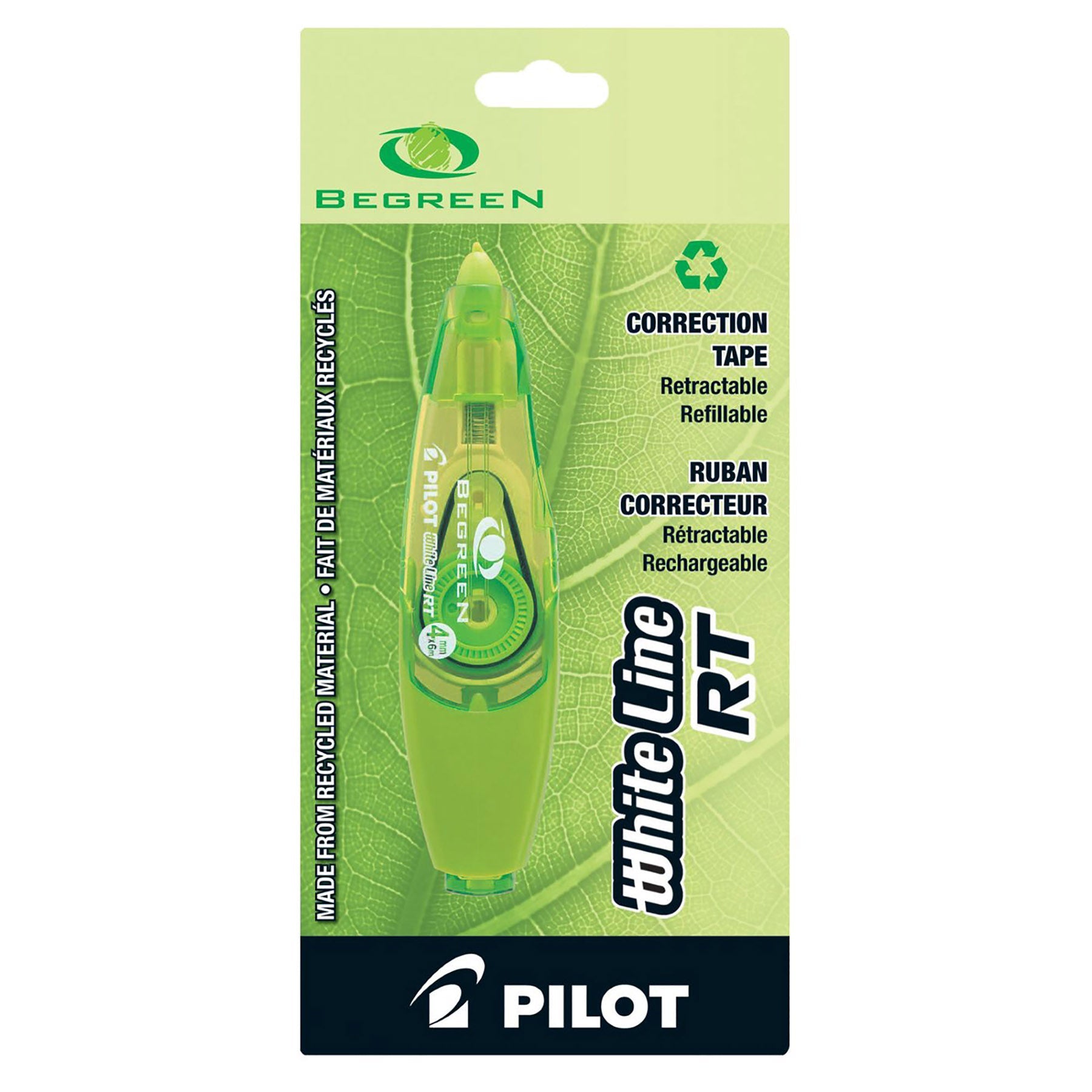 Pilot Begreen Correction Tape - Retractable and Refillable 4mm x 6m