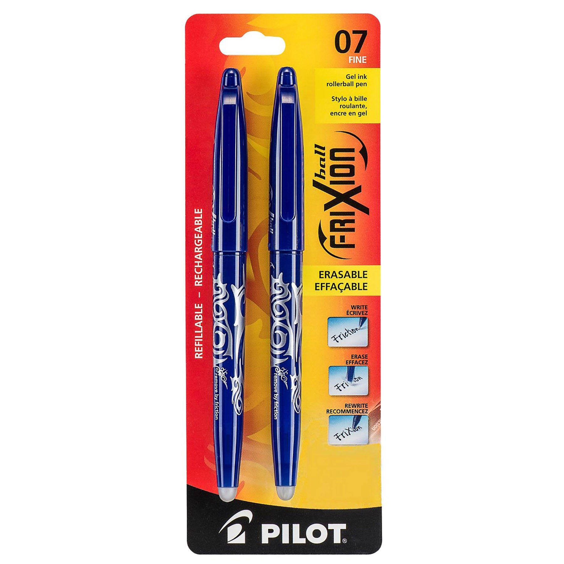 Pilot Frixion 2 Erasable Pens - Blue Gel Ink 0.7mm