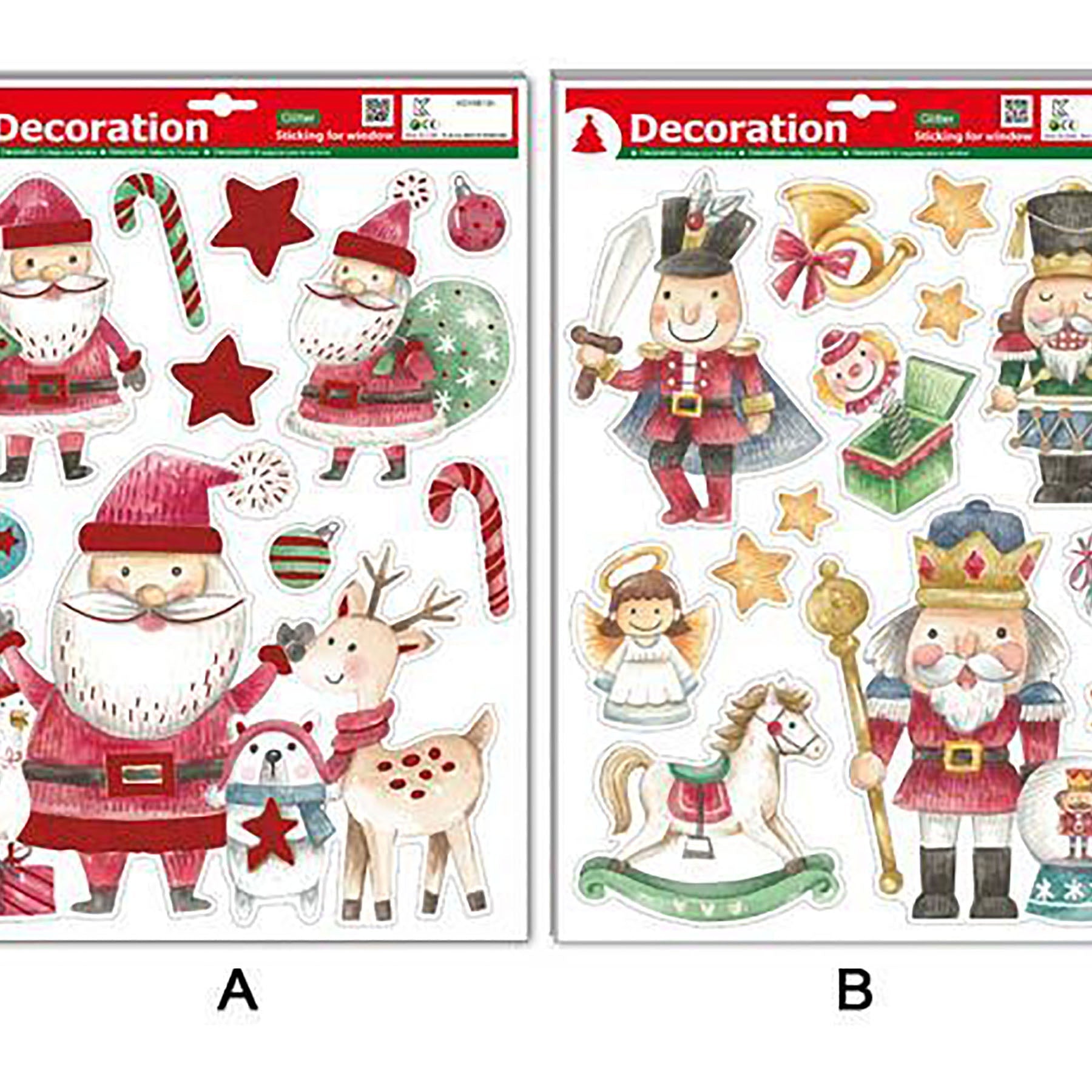 Santa's Secrets Glitter Window Clings 16x11in sheet VRT