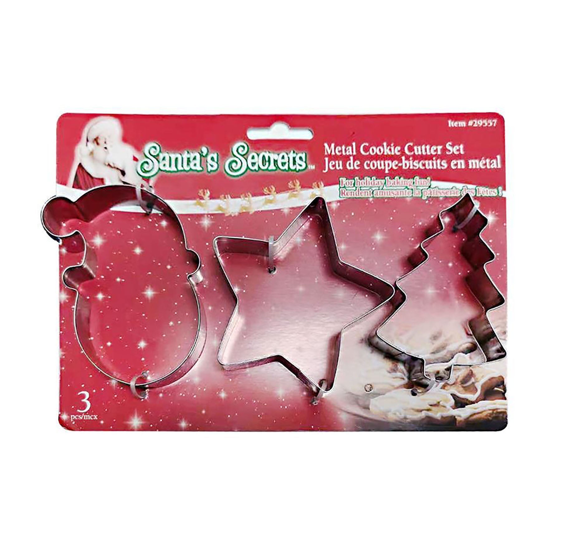 Santa's Secrets 3 Metal Cookie Cutters 3 to 3.25in