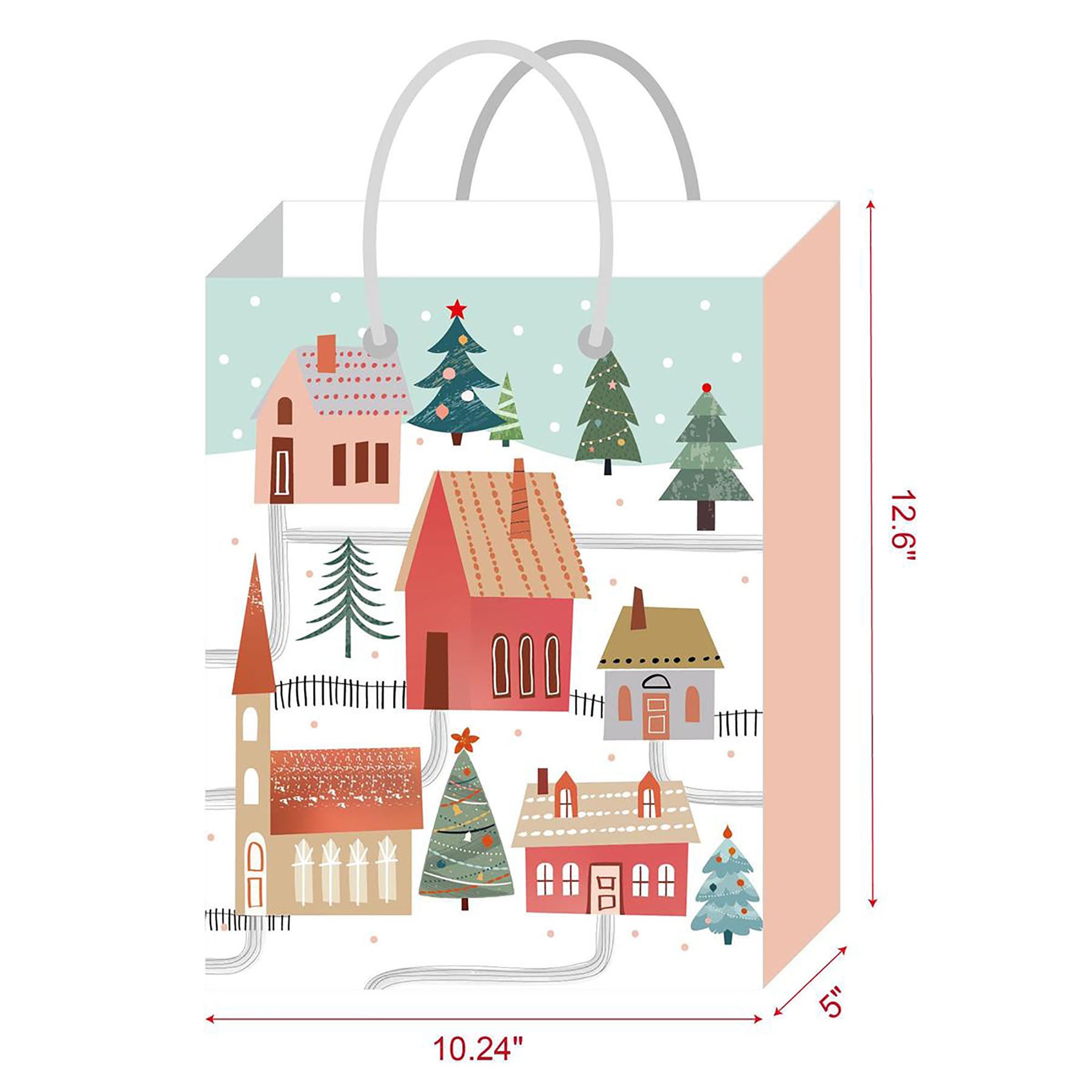 Christmas Matte Gift Bag Lg 10.2W x 12.6H x 5D in