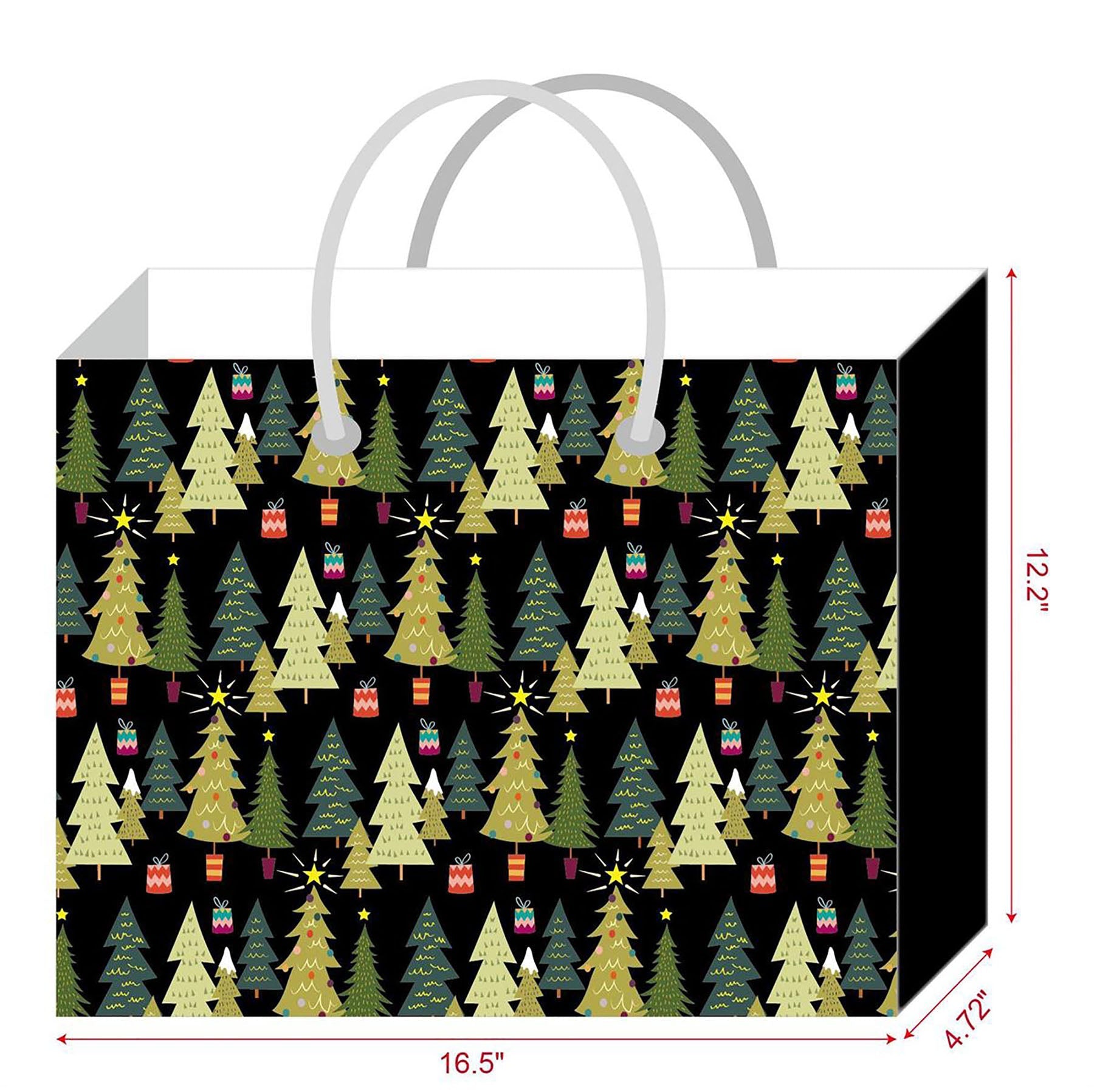 Christmas Gift Bag Horizontal Matte 16.5x12.2x4.7in