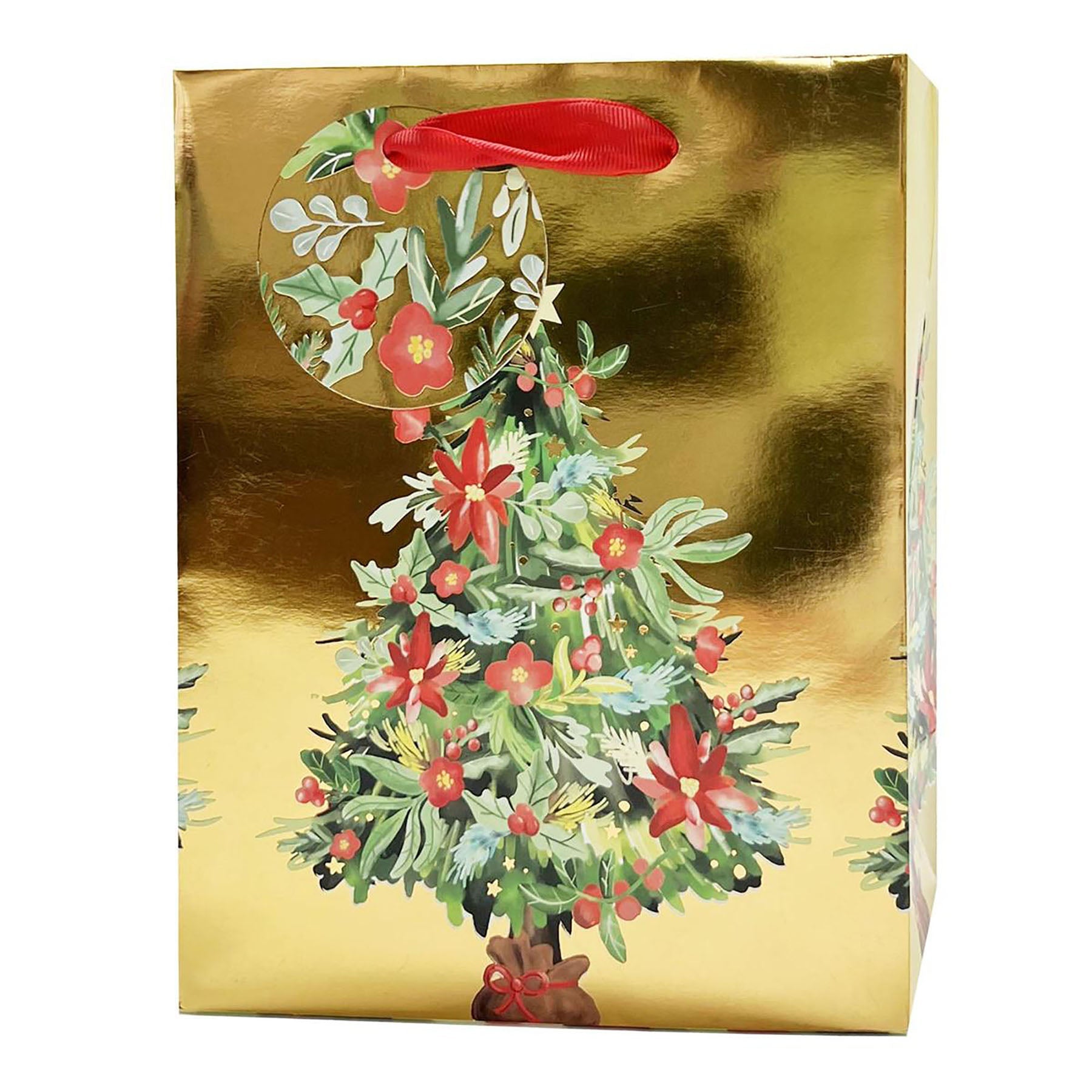 Christmas Deluxe Hot-stamped Gift Bag Md 7W x 9H x 3.9D in