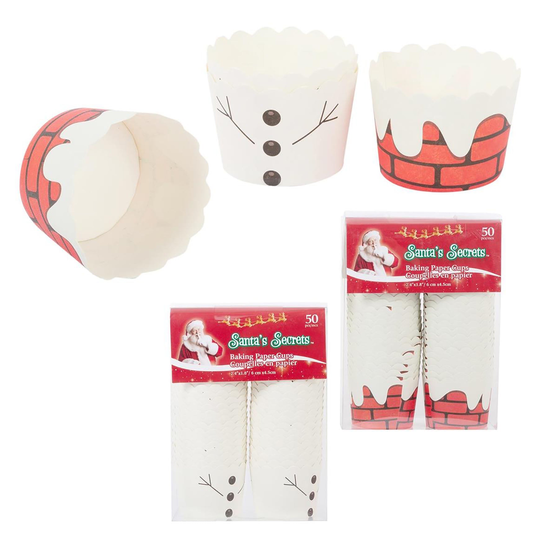 Santa's Secrets 50 Baking Paper Cups 2.4x1.8in VRT