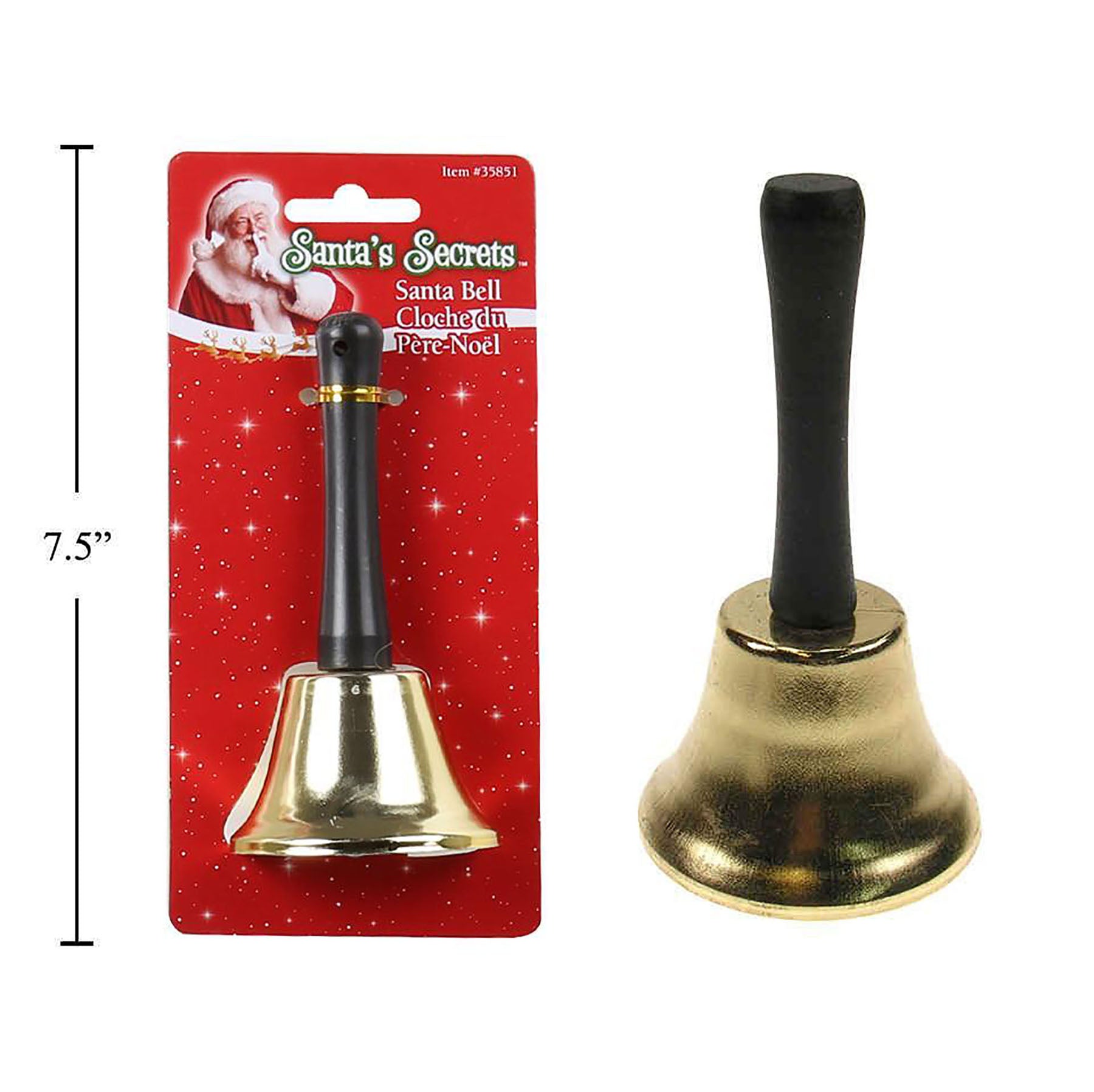 Santa's Secrets Gold Bell 4.5in