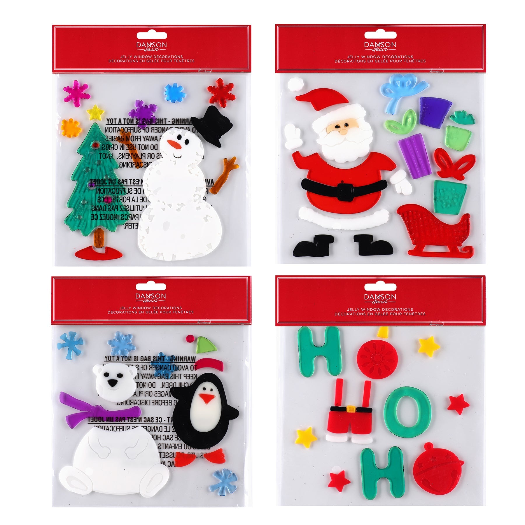 Christmas Jelly Window Clings 7.8in VRT