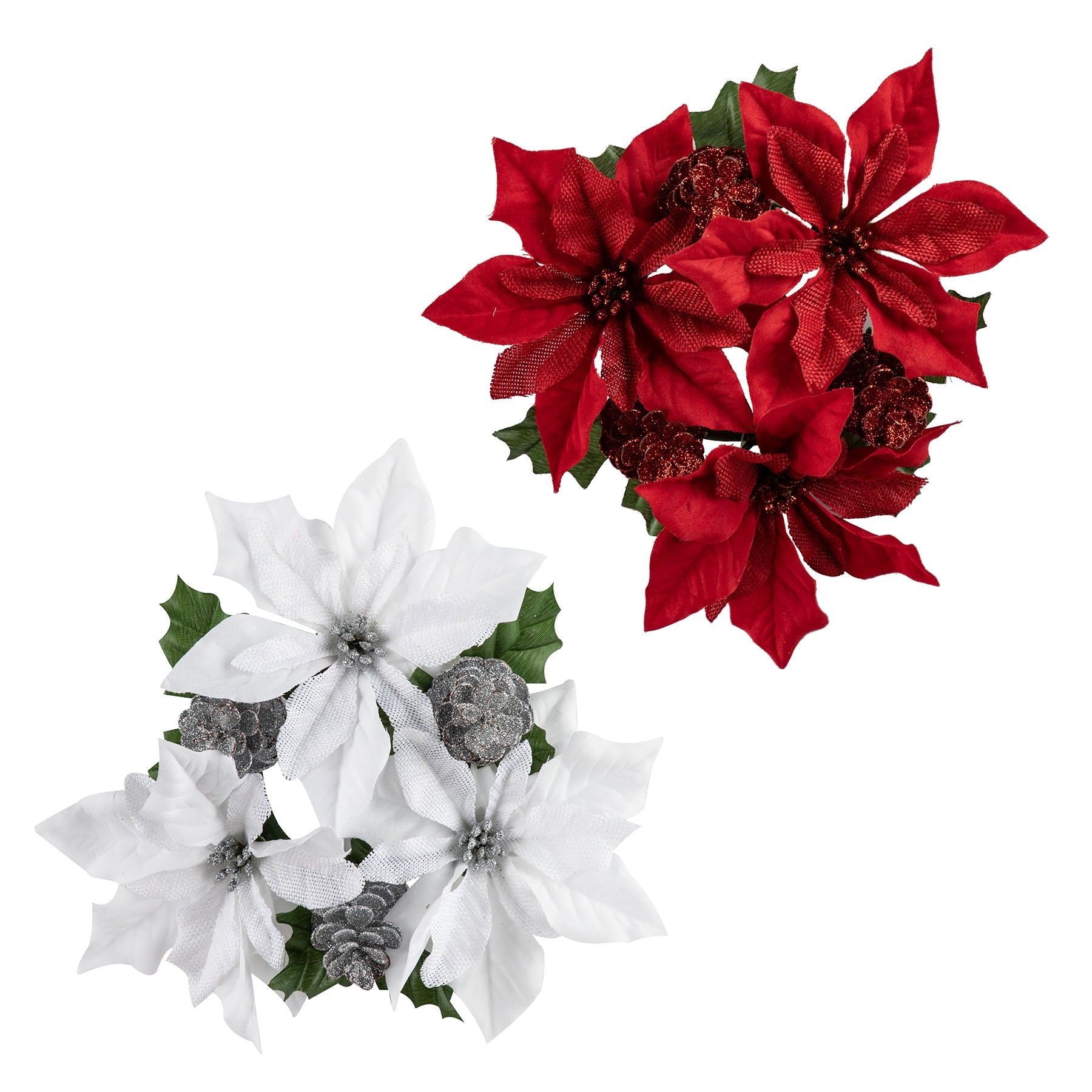 Christmas Poinsettia Head Candle Ring for 3in Candle VRT