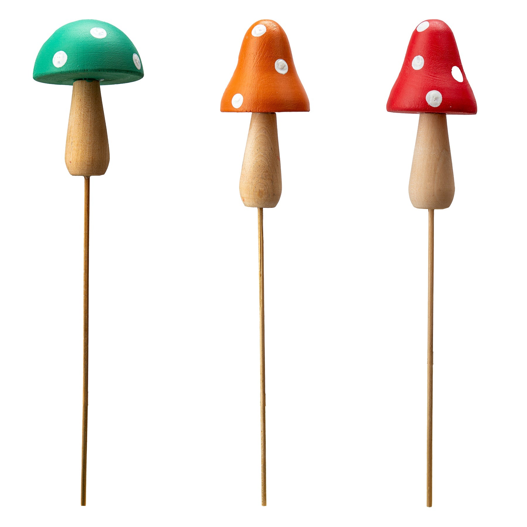 Christmas Wooden Mushroom Pick 12.6in VRT