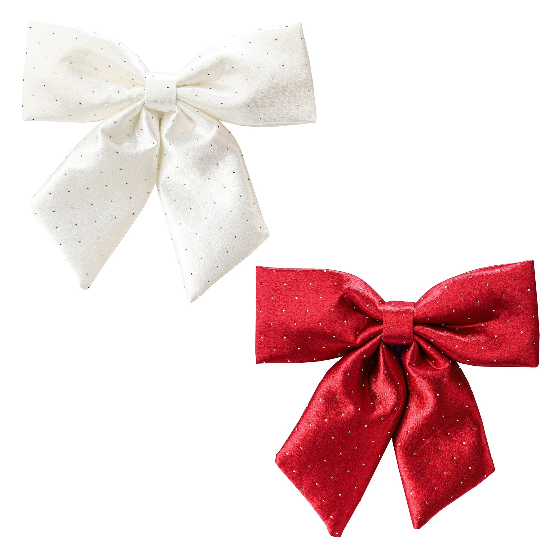 Christmas 2-Loop Silver Dotted Sponge Bow 11x11.8in VRT