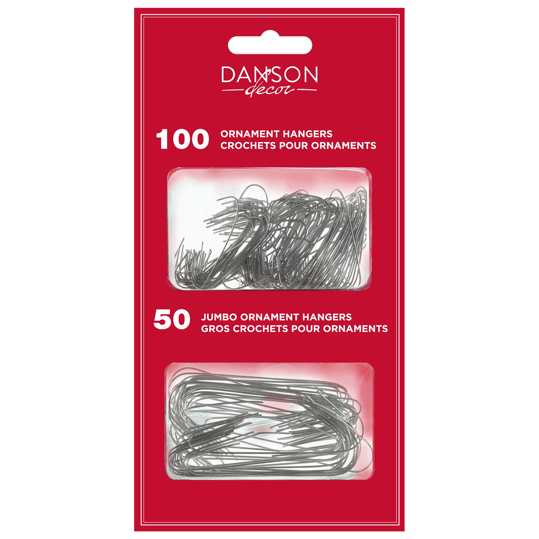 Christmas 150 Wire Tree Hooks Silver 2 Sizes