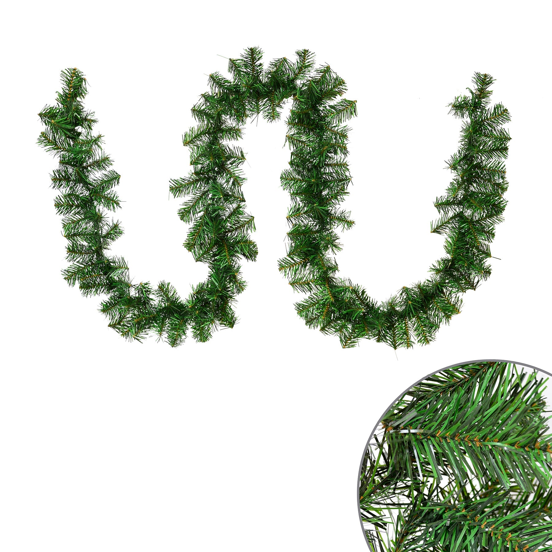 Christmas Green Pine Garland 8in Large 180 Tips 108in