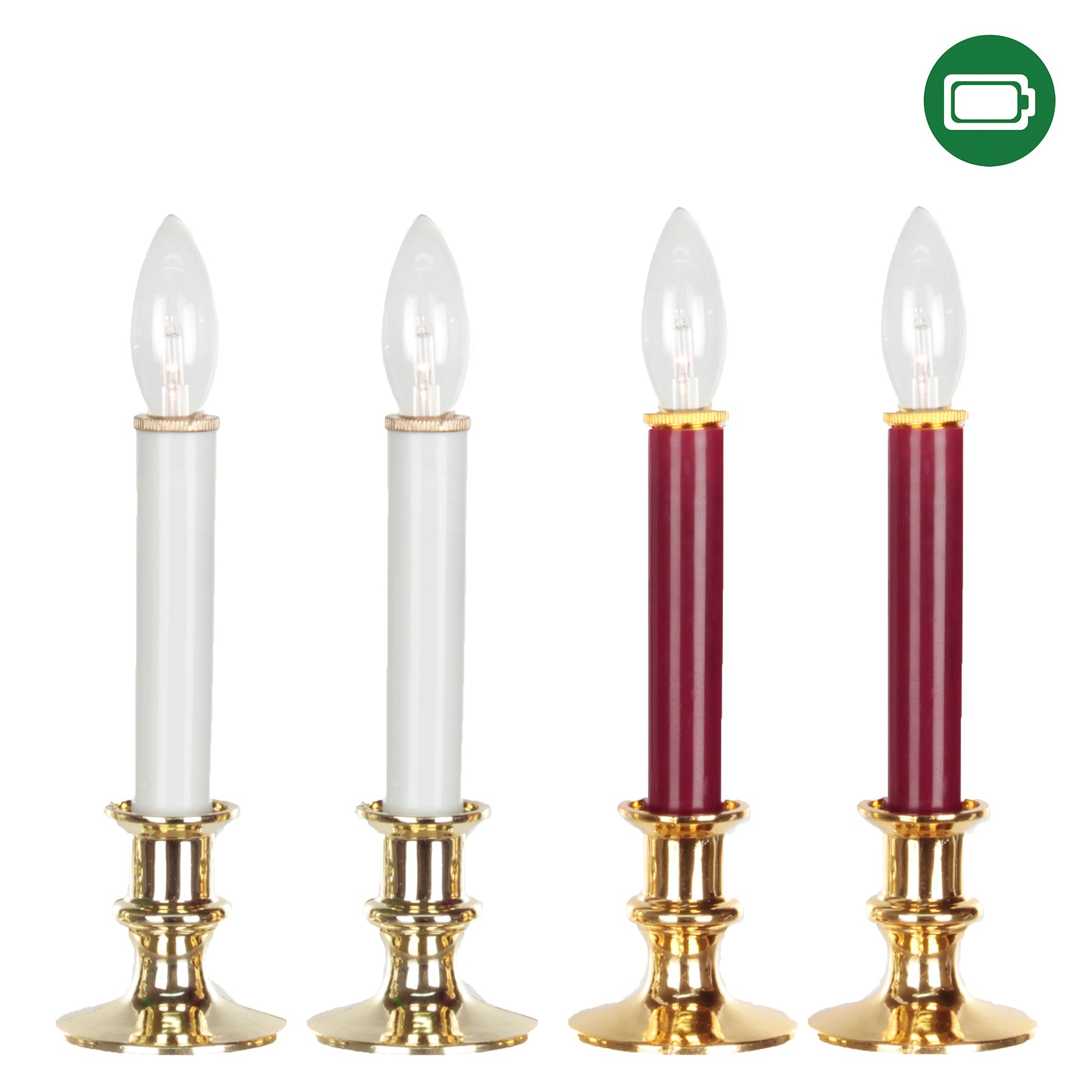 Christmas 2 Plastic Candle Battery Operated 8.6in VRT