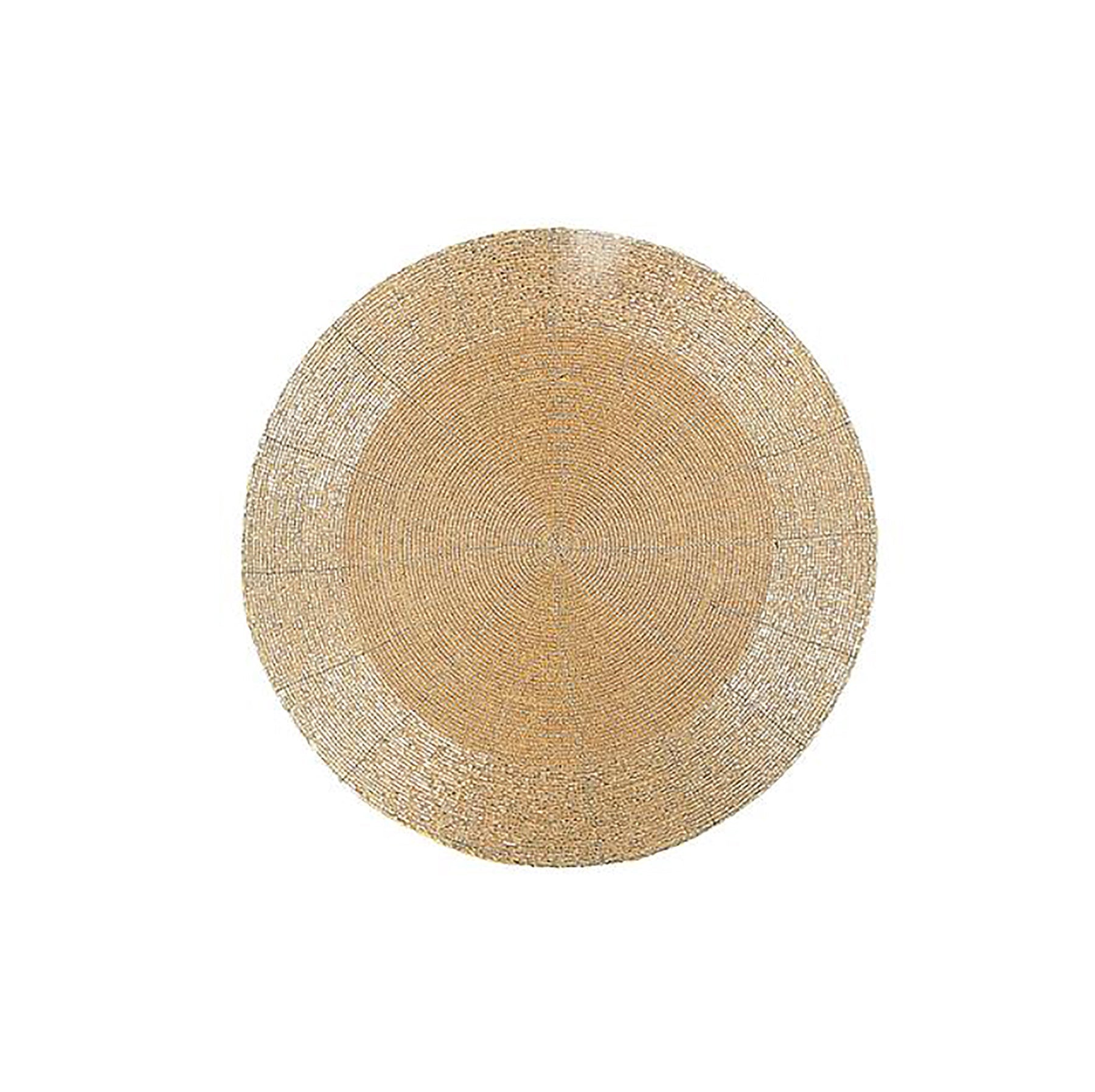 Christmas Beaded Round Gold Placemat 13in