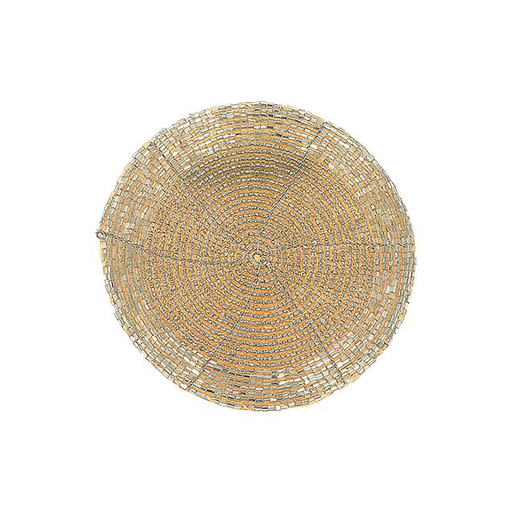 Christmas Beaded Round Gold Coaster 4in