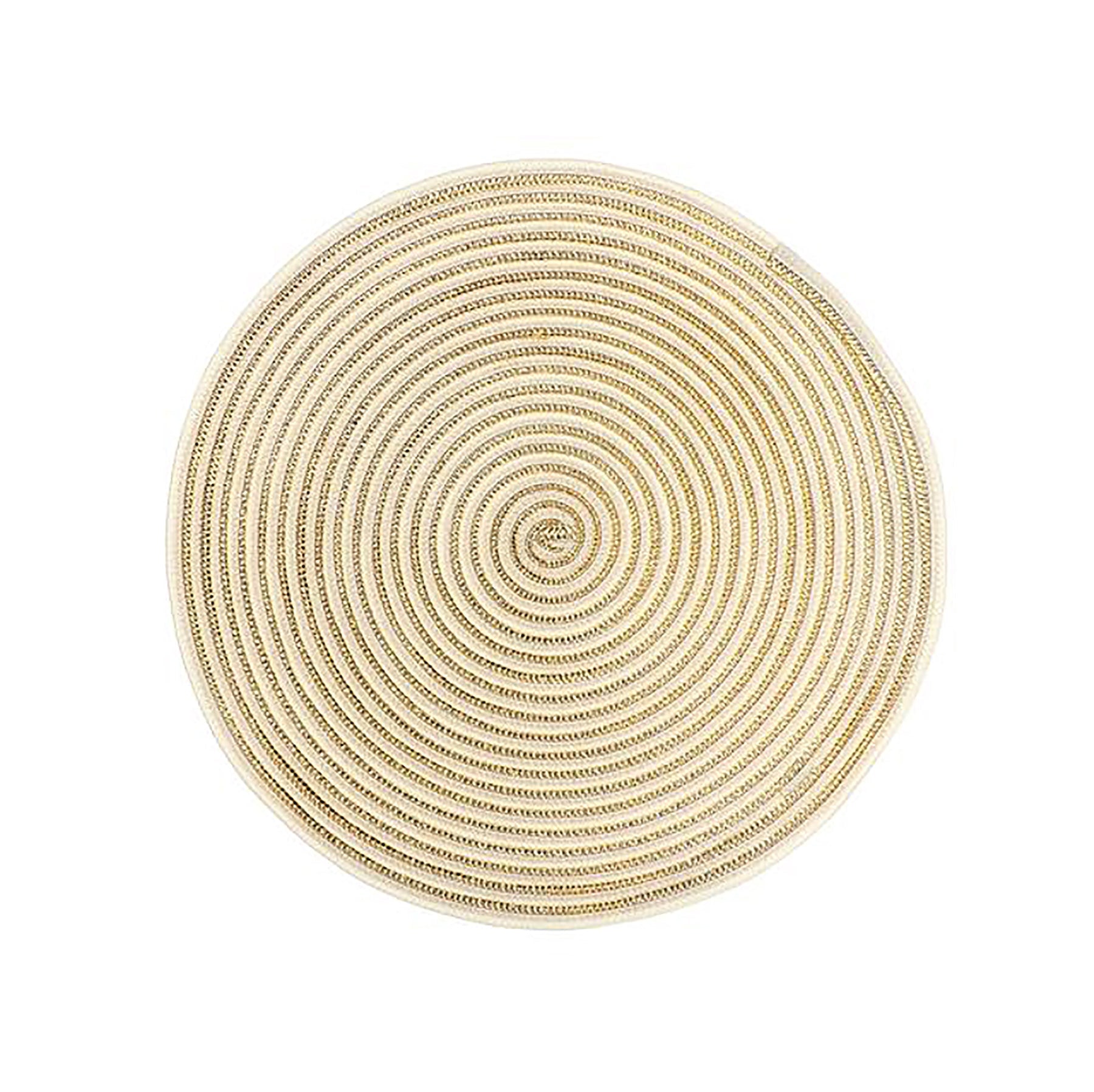 Christmas Woven Round Shimmer Gold Placemat 15.35in dia.