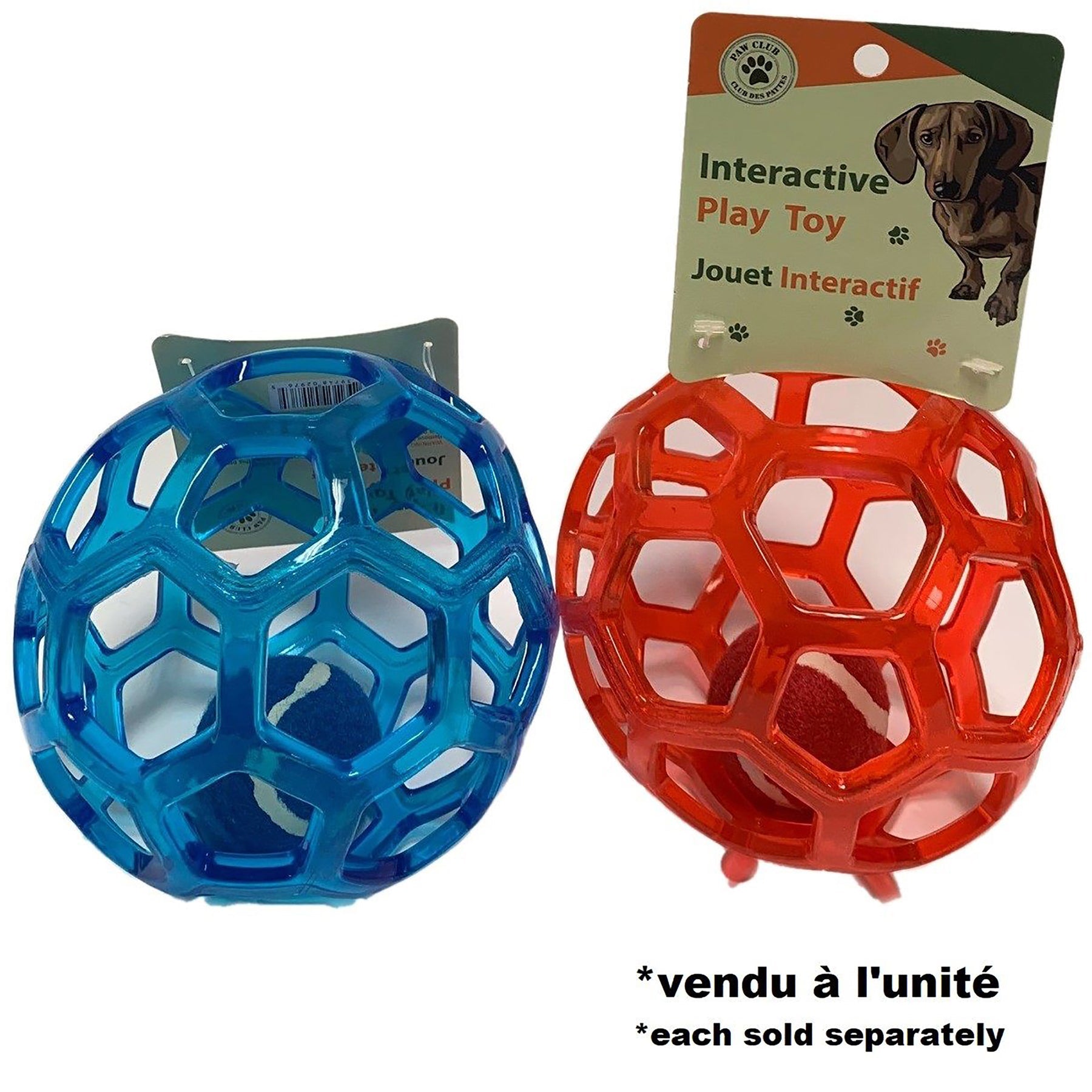 Paw Club Dog Toy - Interactive Ball 5.5in dia.