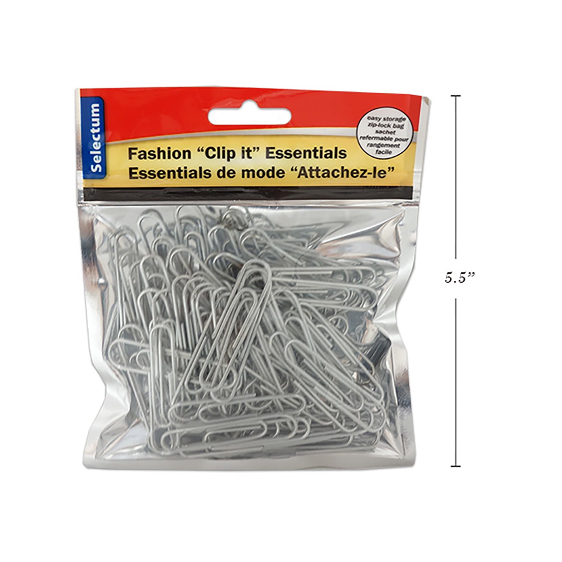 Selectum 80 Paper Clips Silver 2in