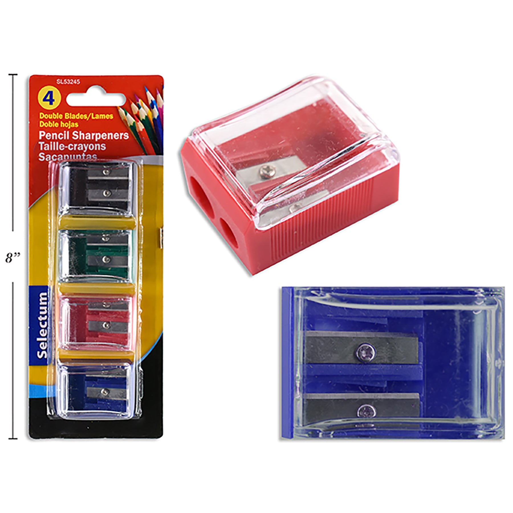 Selectum 4 Sharpeners Double Blades 1.5x1x.8in