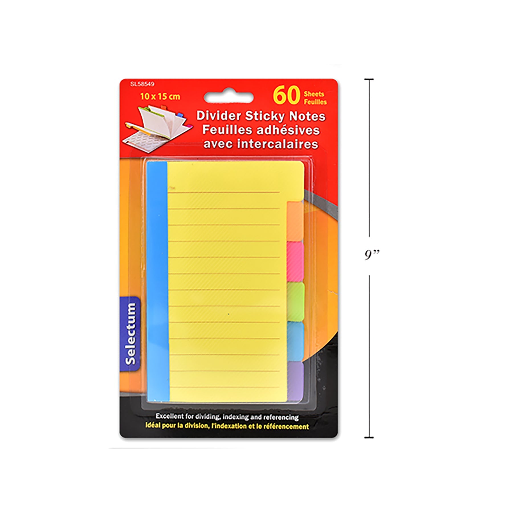 Selectum 60 Sheets Divider Sticky Notes Booklet 5.9x3.9in