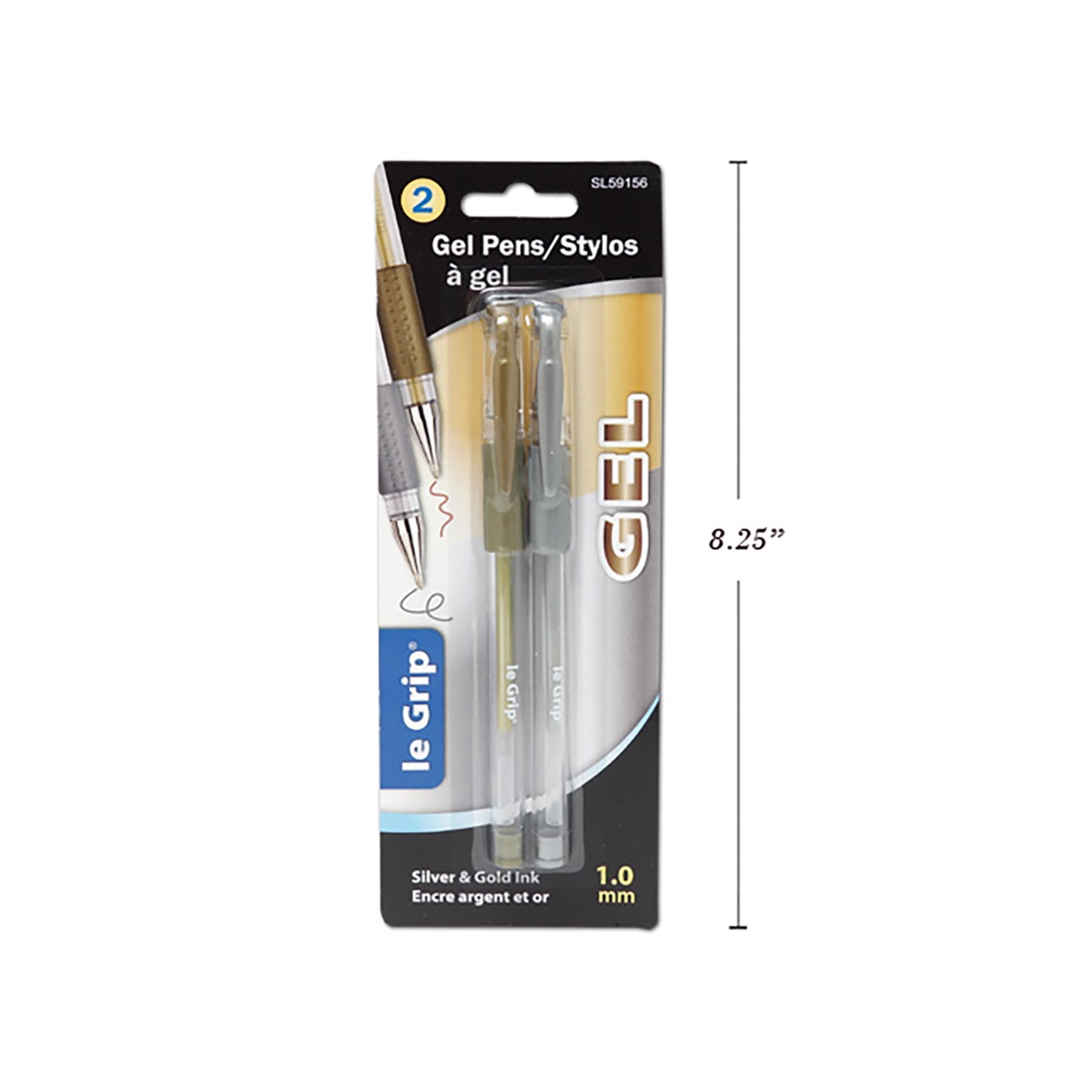 Le Grip 2 Pens Gold and Silver Gel Ink 1.0mm