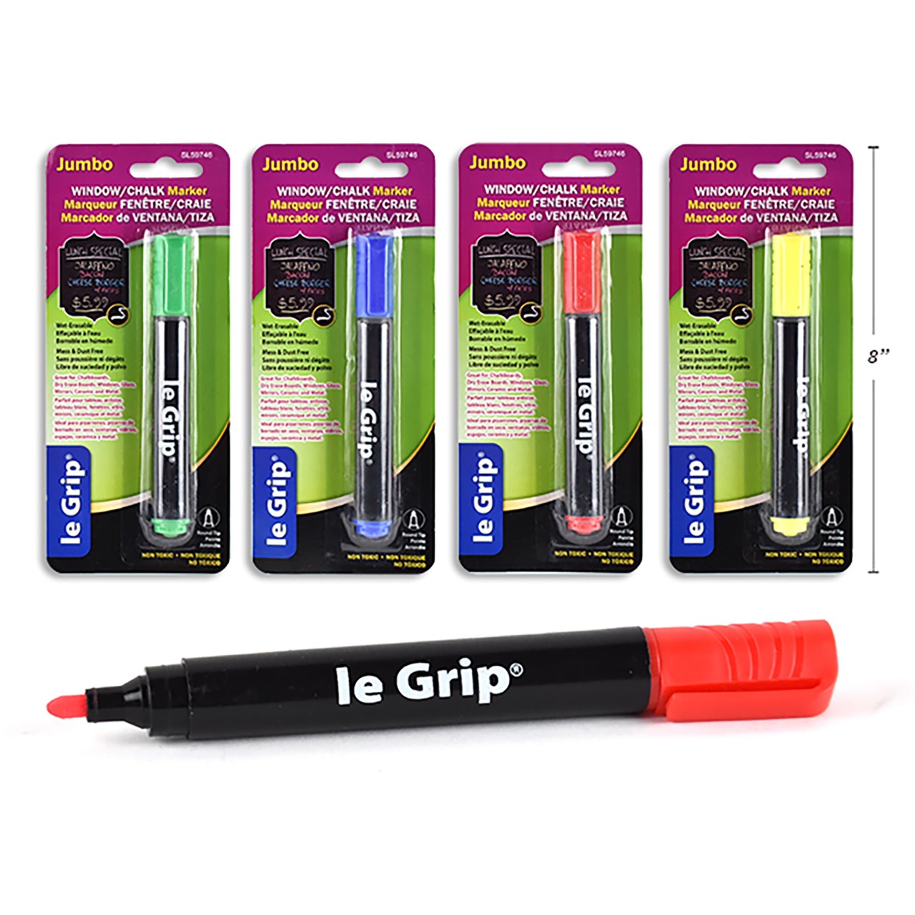 Le Grip Jumbo Window Chalk Marker Bullet Point 5.35in