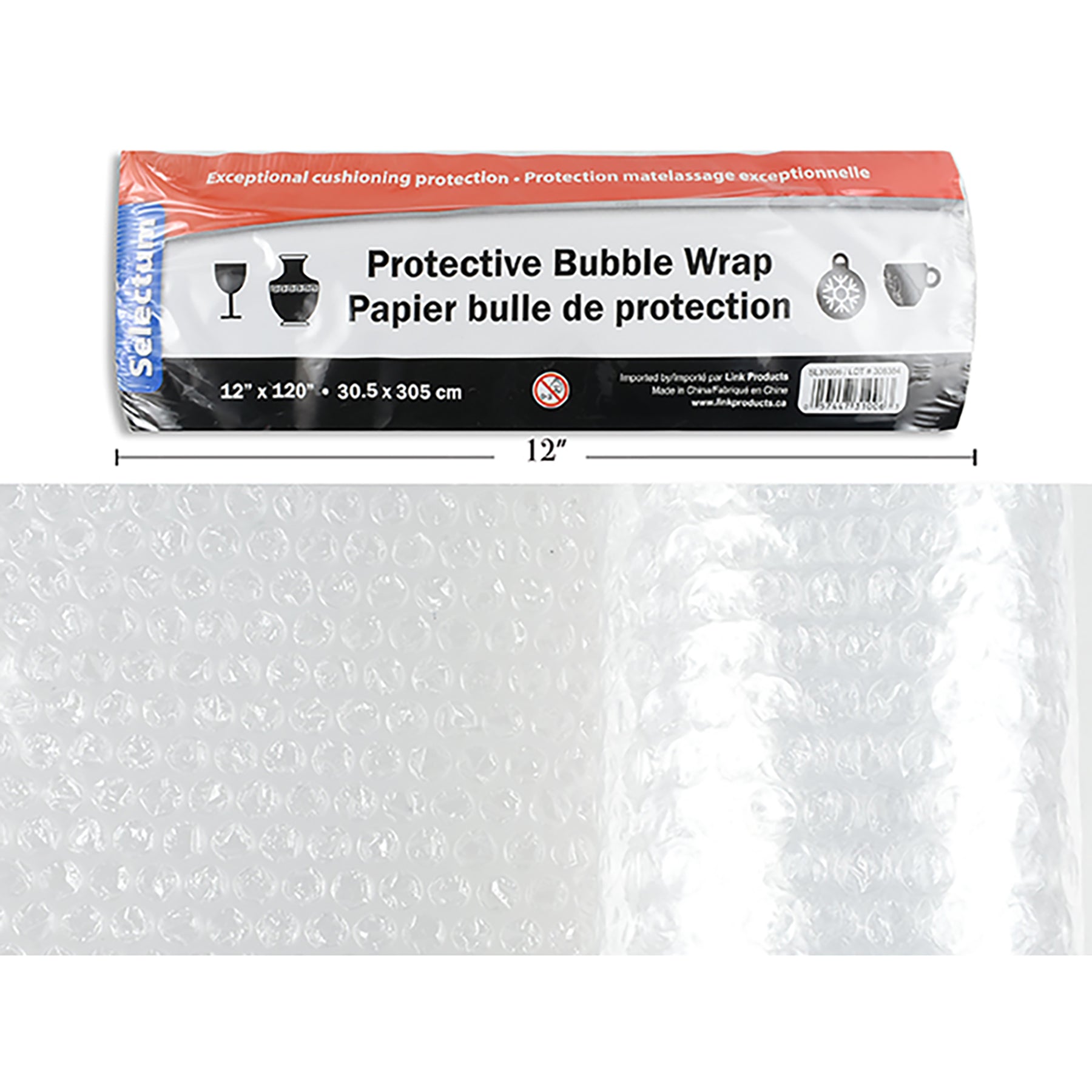 Selectum Protective Bubble Wrap Plastic 12x120in