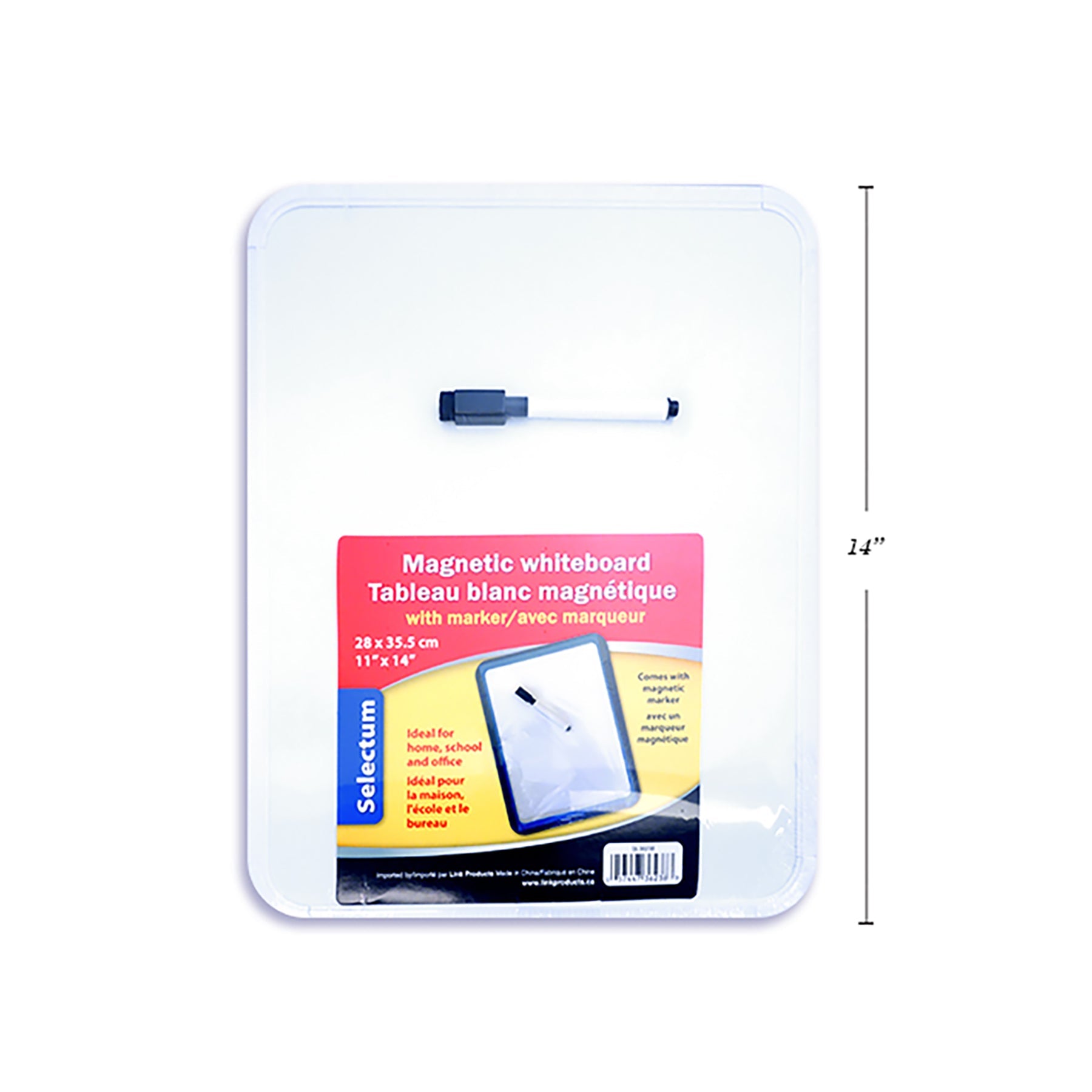 Selectum Dry Erase Whiteboard with Magnetic Marker 11x14in