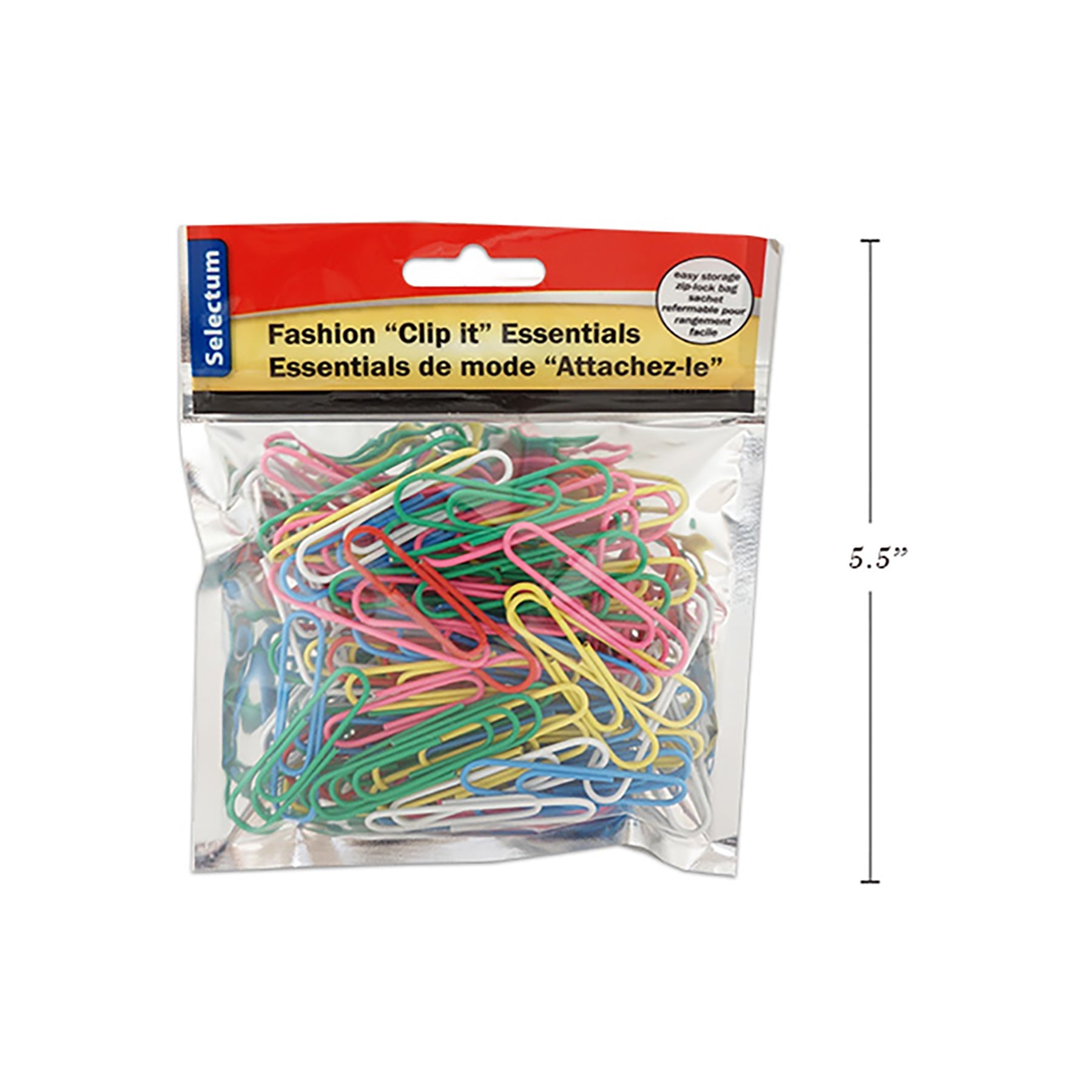 Selectum 80 Paper Clips Assorted Colors 2in