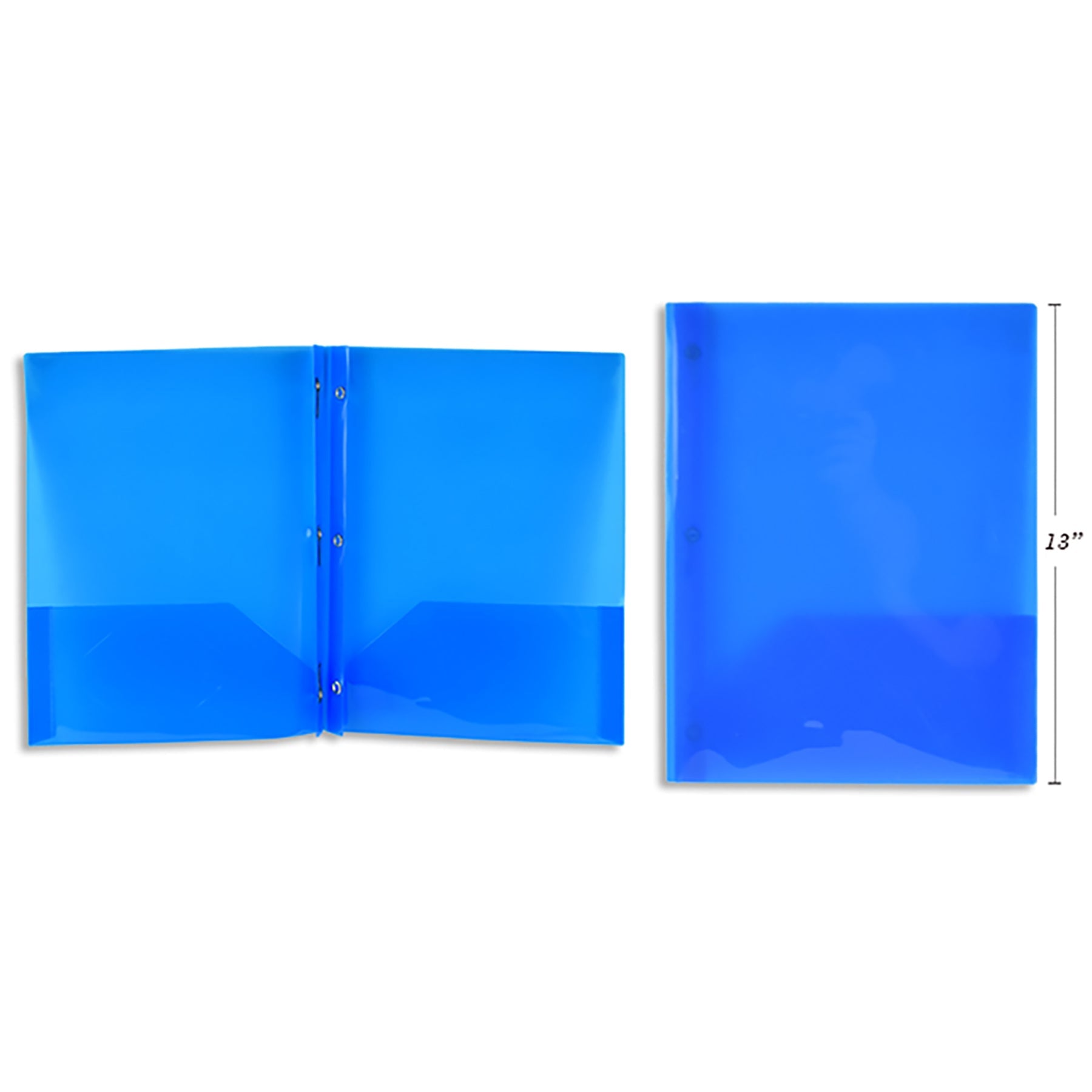 Portfolio Translucent Plastic with 2 Pockets Dark Blue .5x11.25in