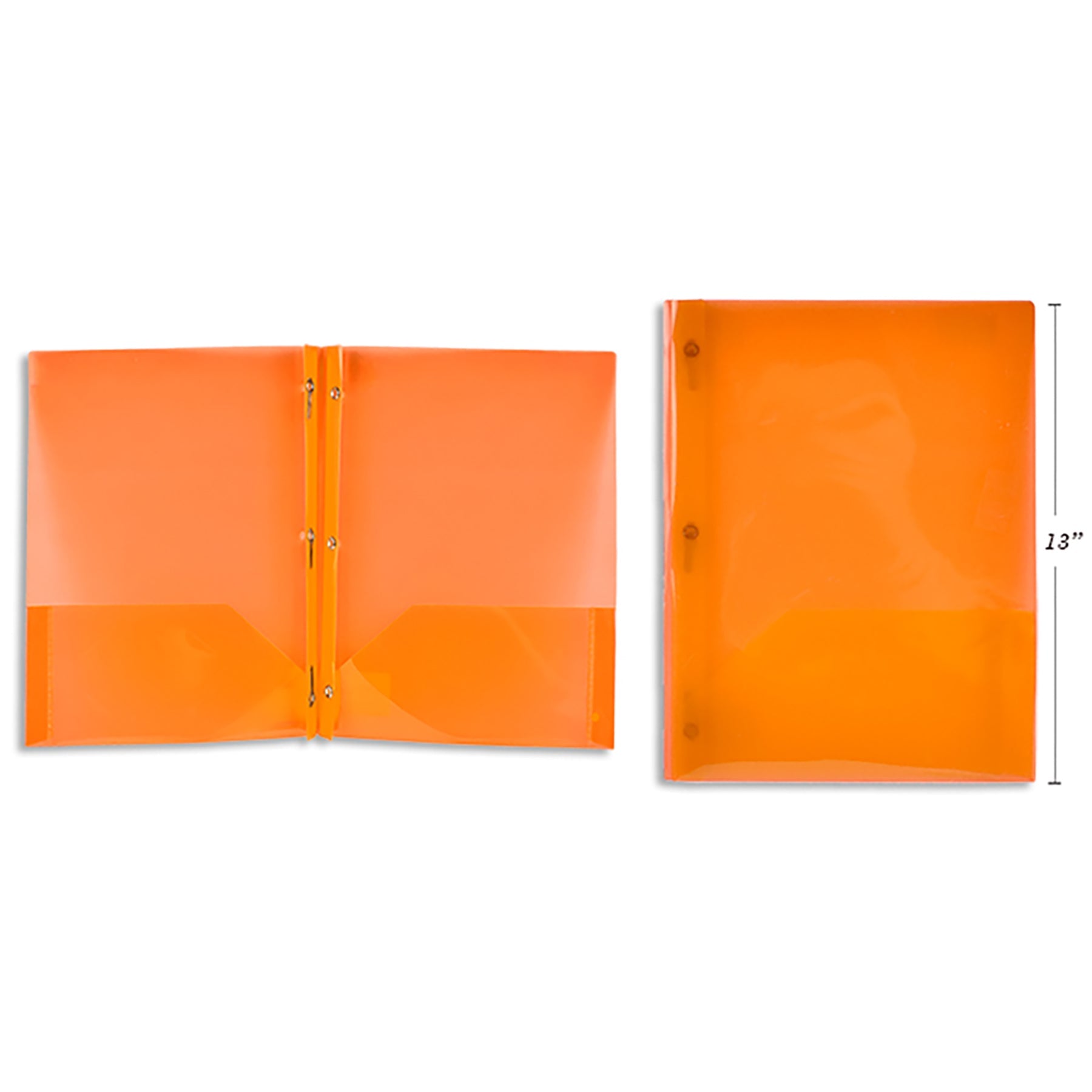 Portfolio Translucent Plastic with 2 Pockets Orange 8.5x11.25in