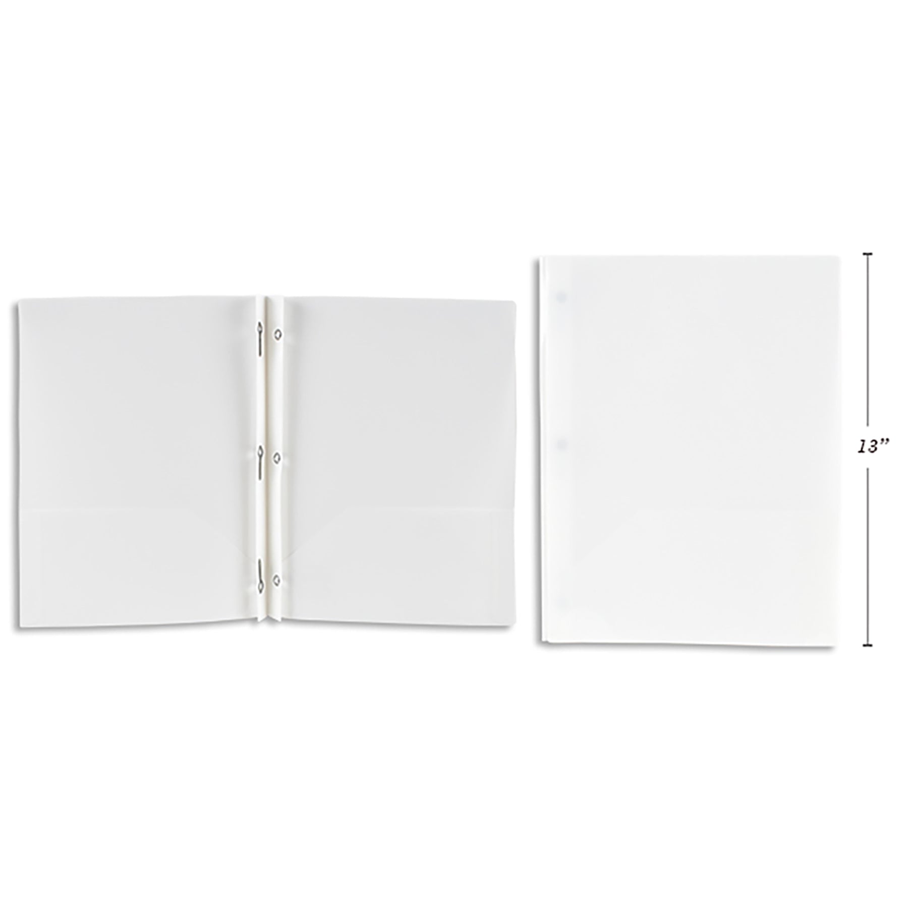 Portfolio Translucent Plastic with 2 Pockets White 8.5x11.25in