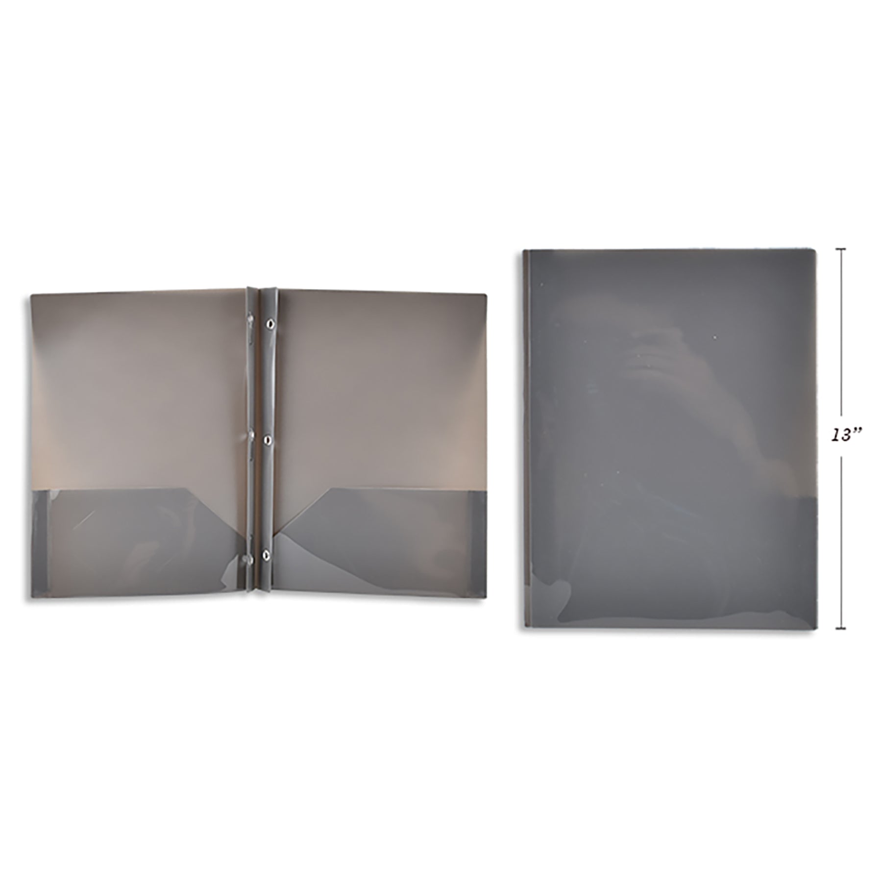 Portfolio Translucent Plastic with 2 Pockets Grey 8.5x11.25in