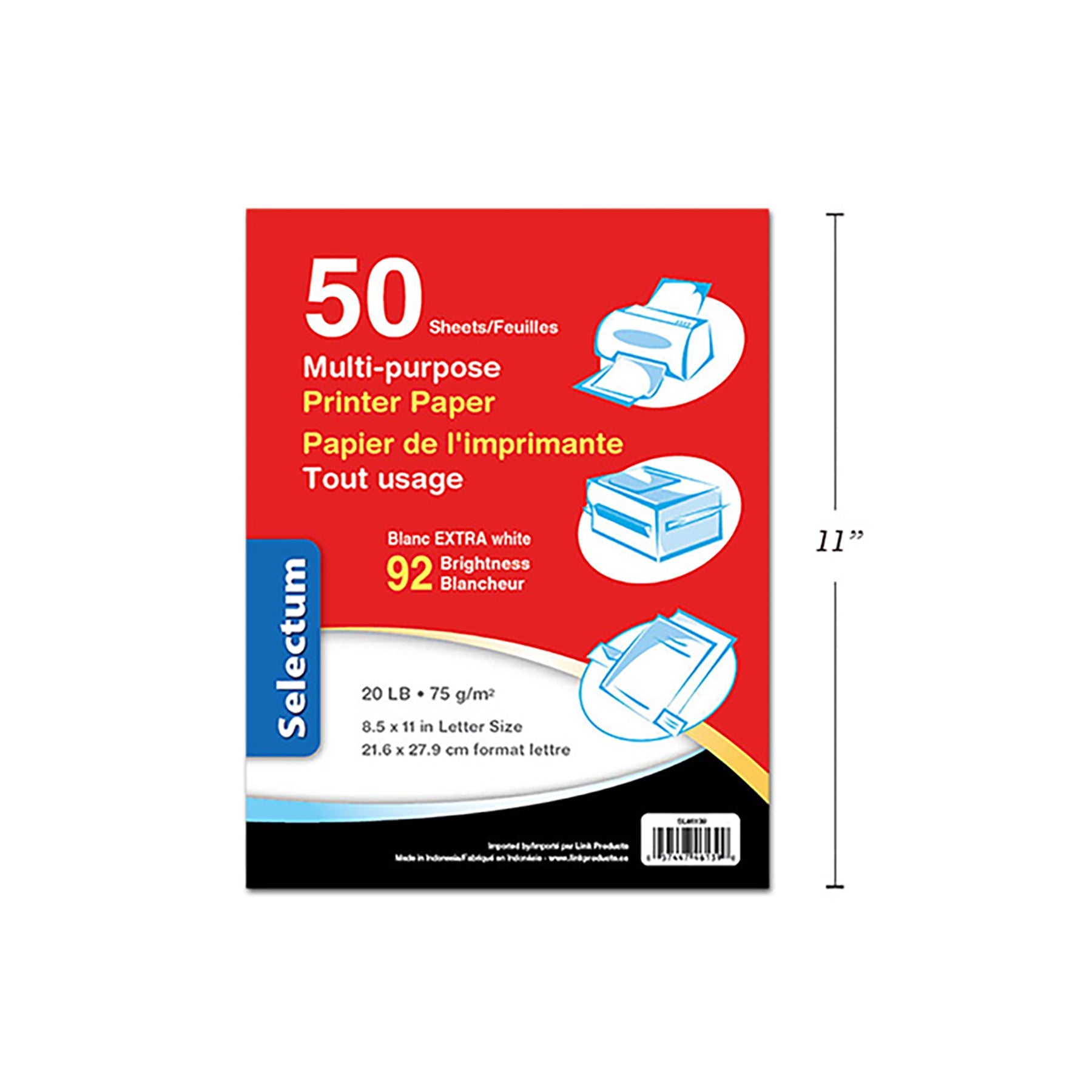 Selectum 50 Sheets Copy Paper White 8.5x11in