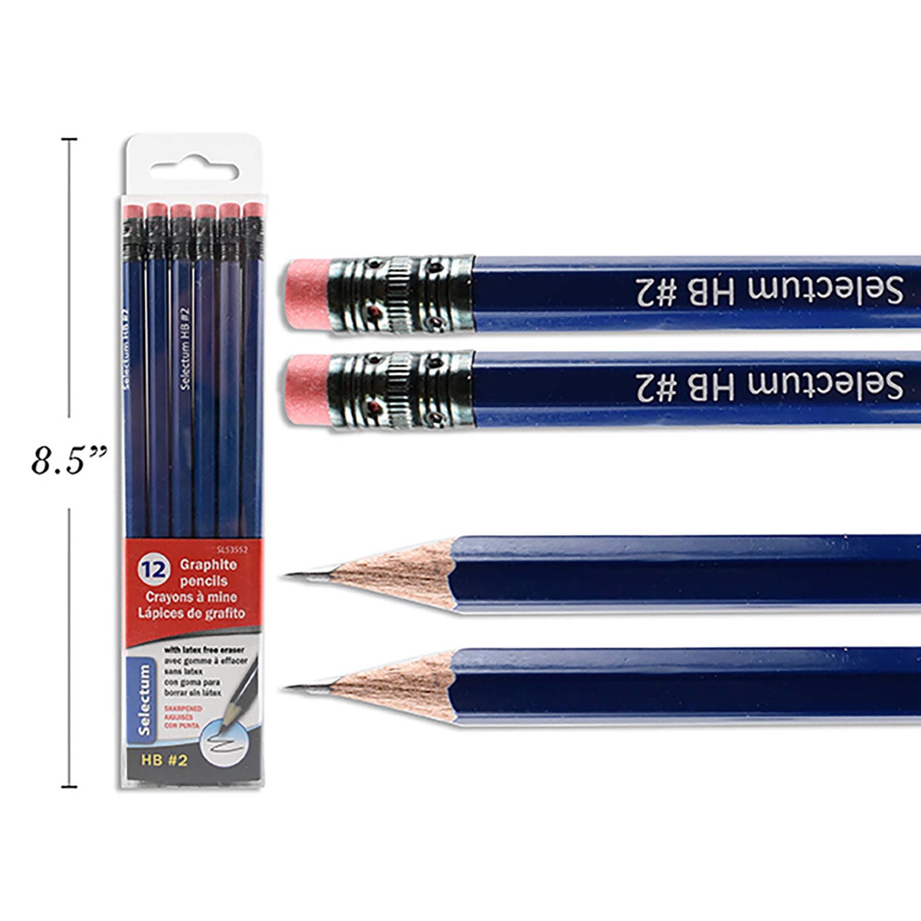 Selectum 12 Graphite Pencils HB2 Blue Barrel