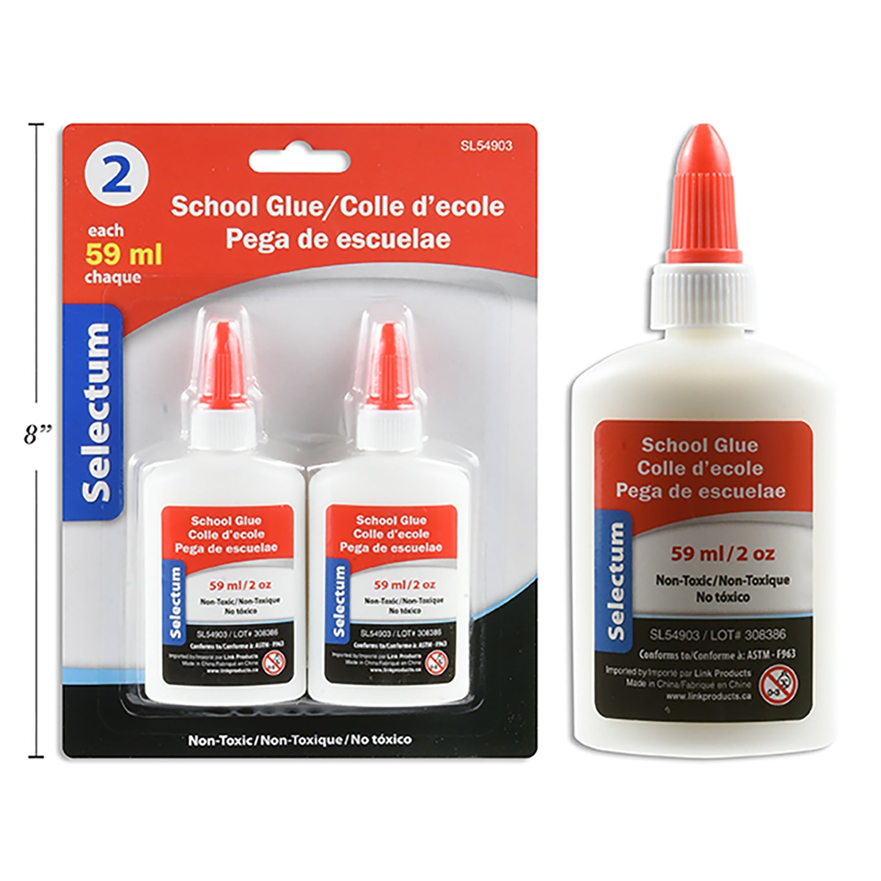 Selectum 2 Bottles School Glue White 2oz each