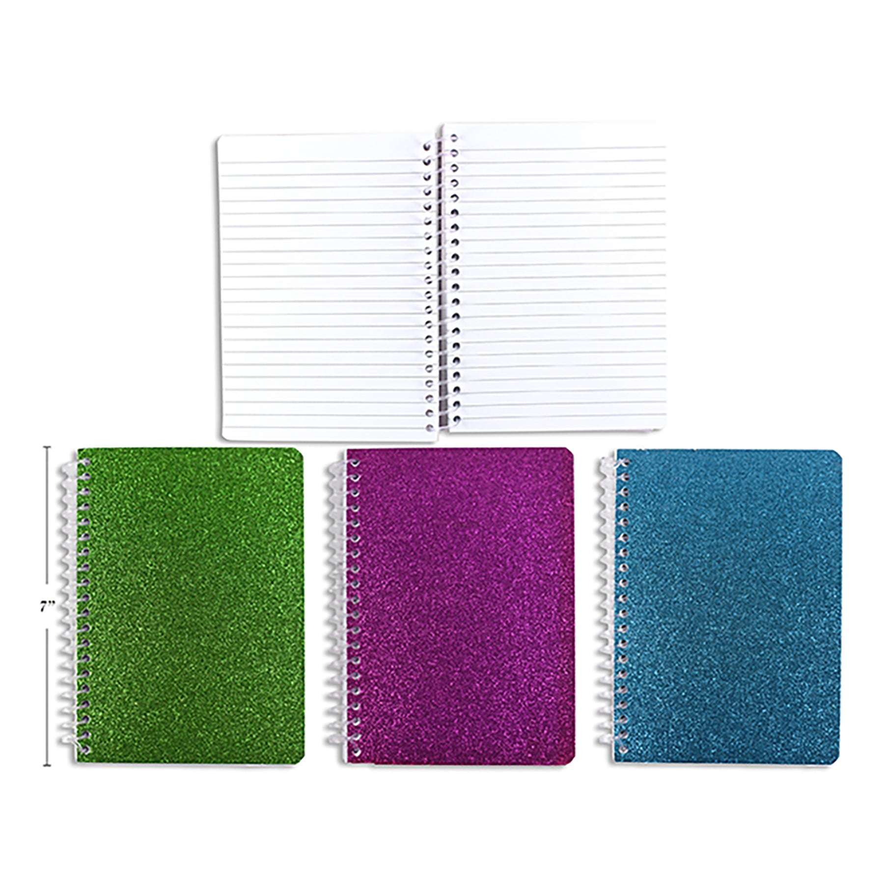 Glitter Coil Notebook 120 Ruled Pages 5x7in