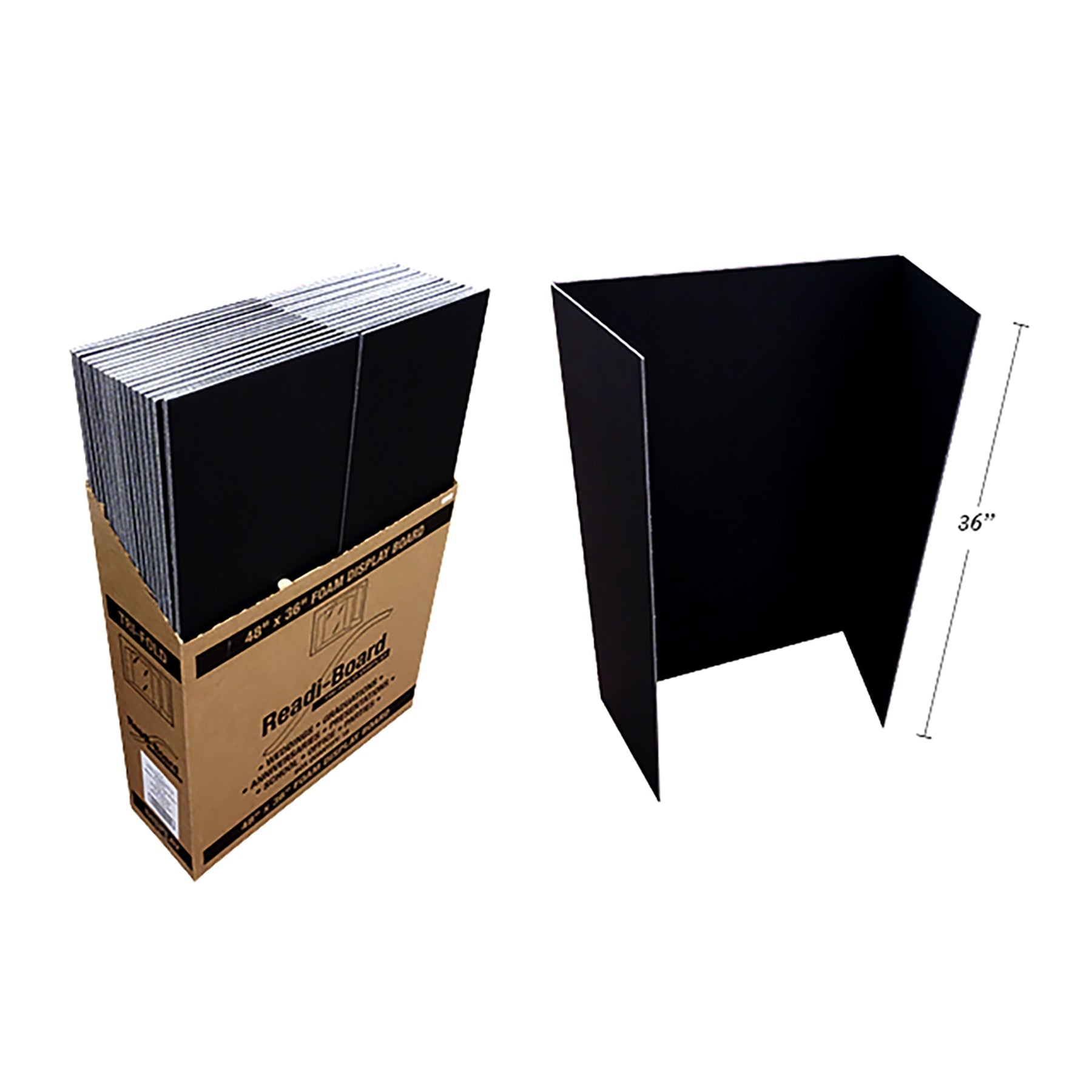 Tri-fold Foam Display Board Black 36 H x 48 L in