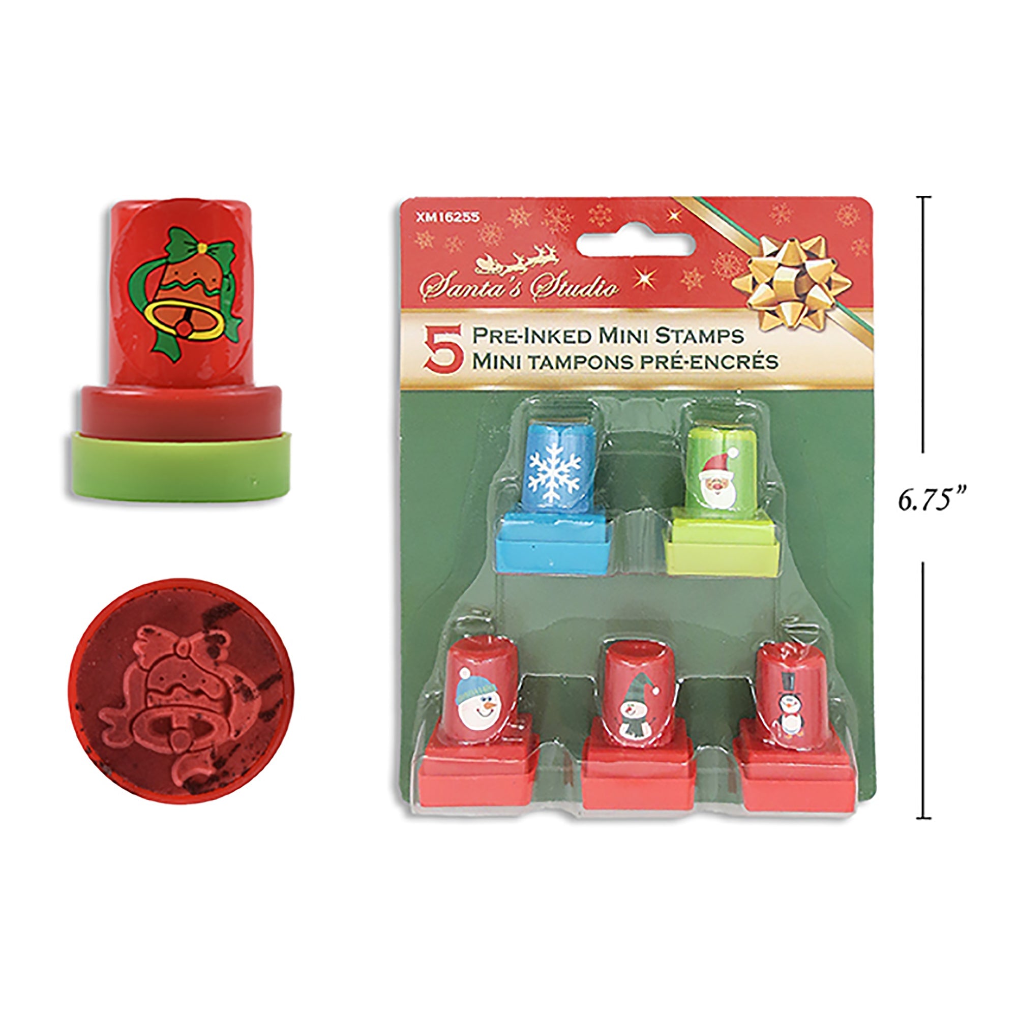 Christmas 5 Mini Pre-inked Stampers