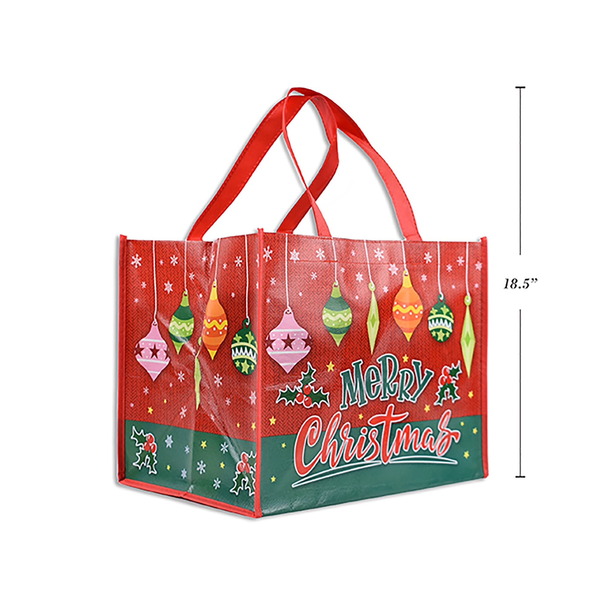 Christmas Coated Extra-wide Shopping Bag 12.75x9.75in