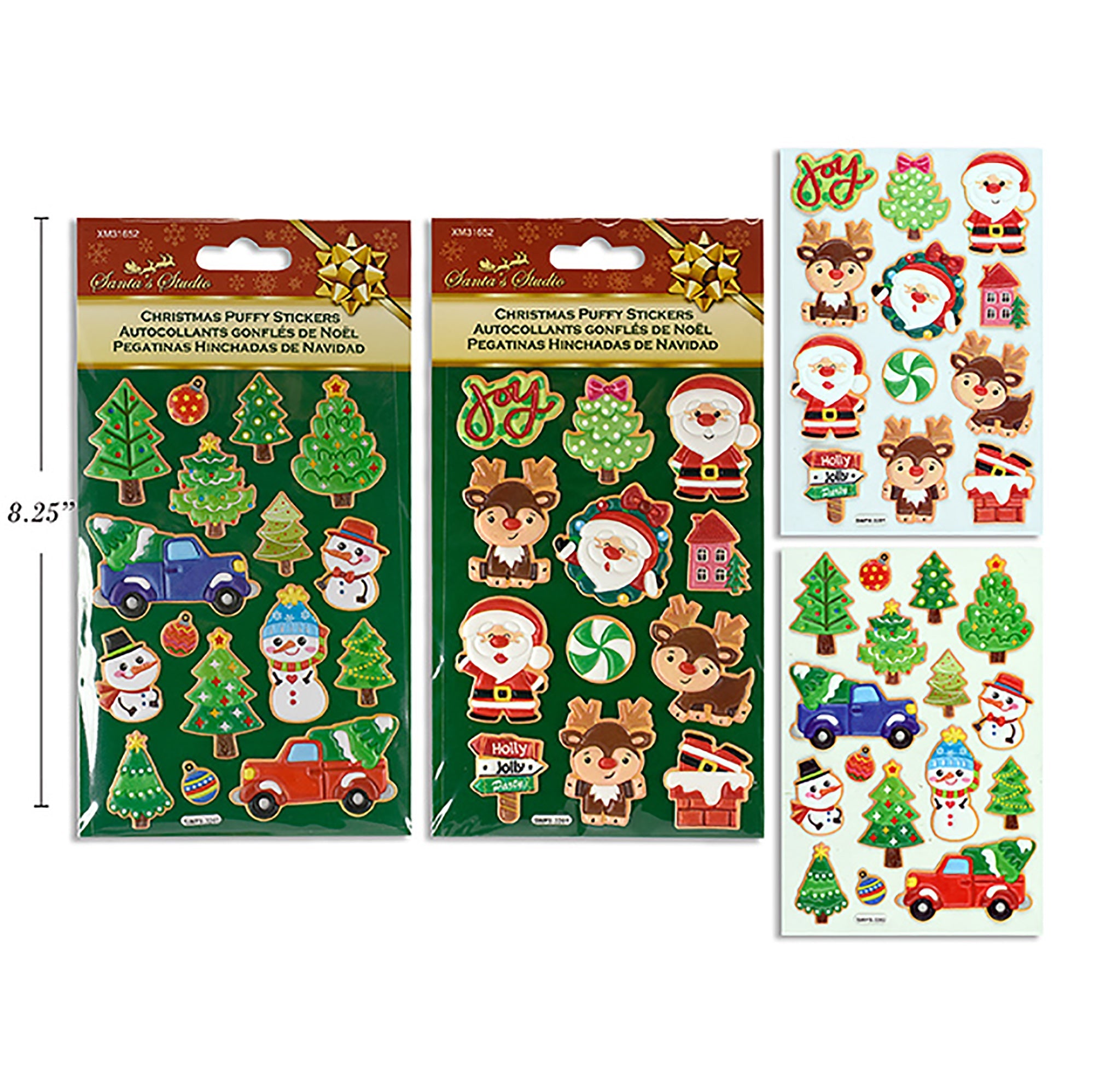 Christmas Pvc Puffy Stickers