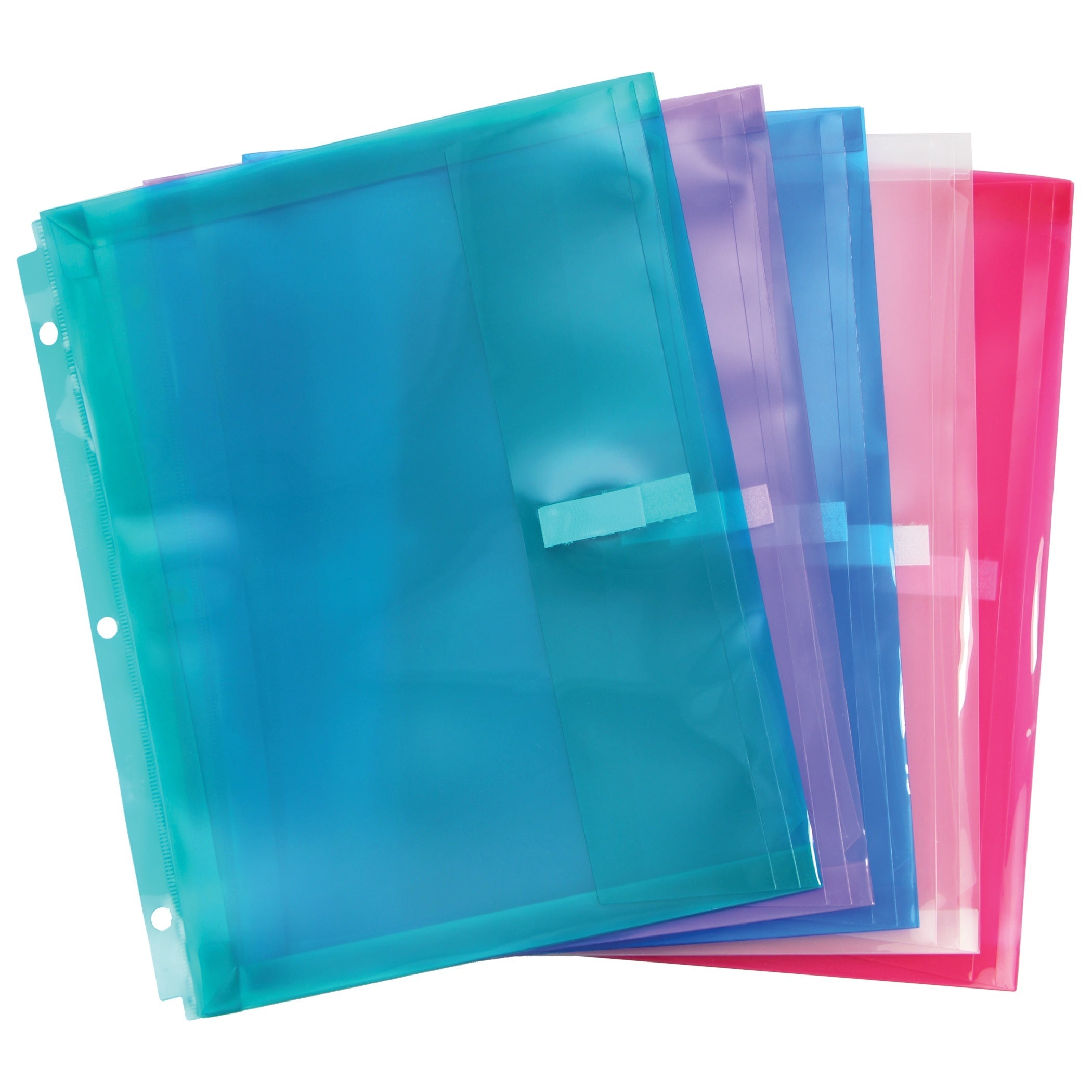 Merangue Colored Plastic Binder Pouch 9x11.5in VRT 