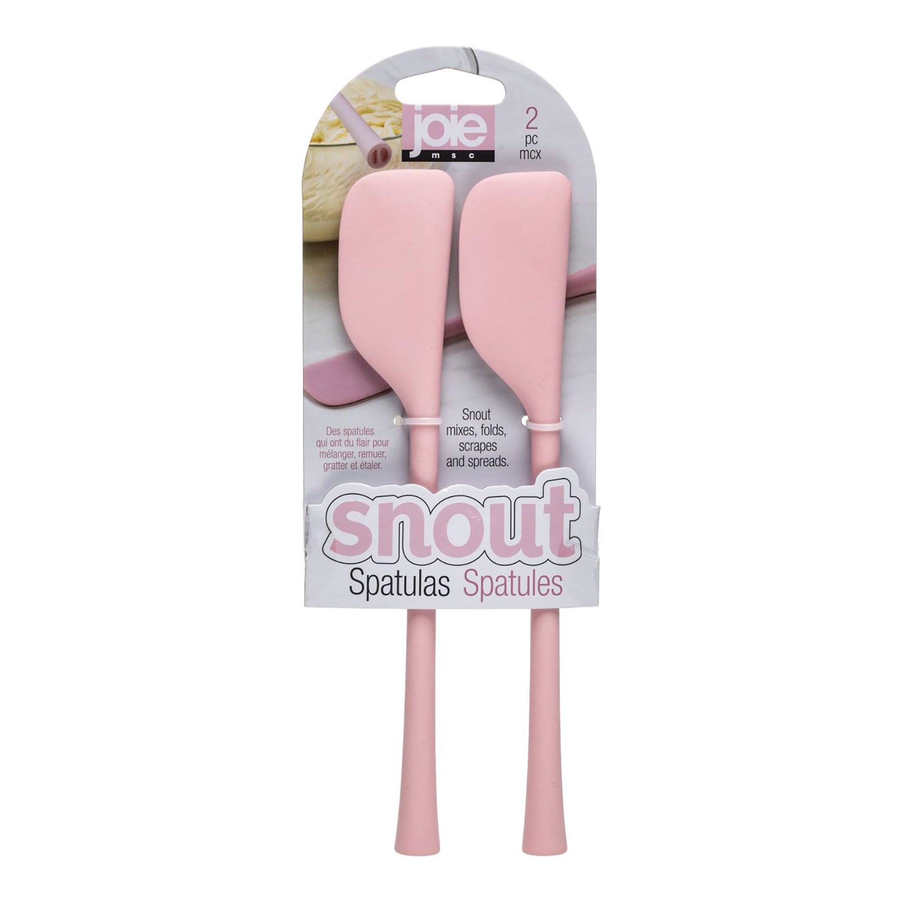 Joie Snout 2 Spatulas Pink Silicone 8x1.25in